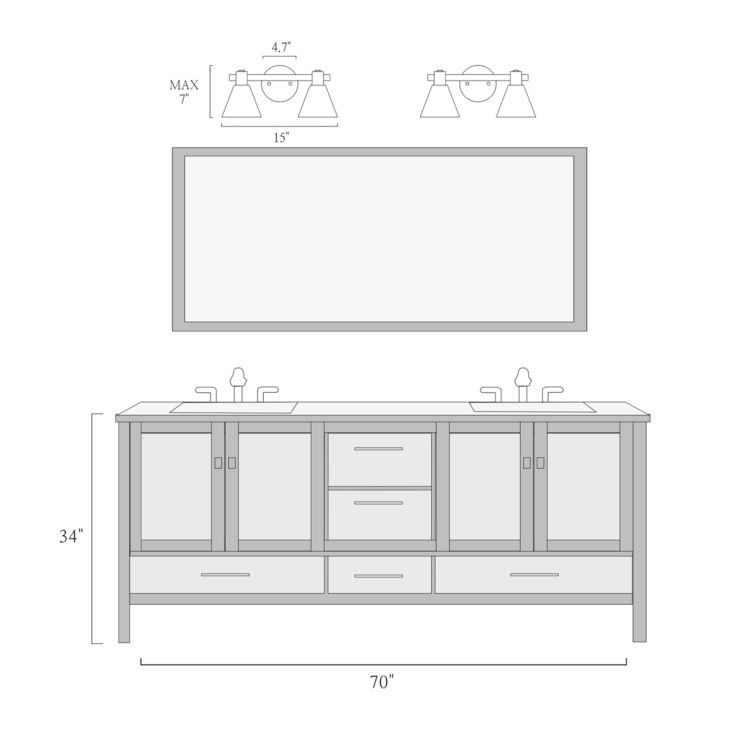 Polished Gold Bathroom Vanity Light, 15-in 2-Light Plating Brass and Seeded Glass Shade LED Modern/Contemporary Vanity Light
