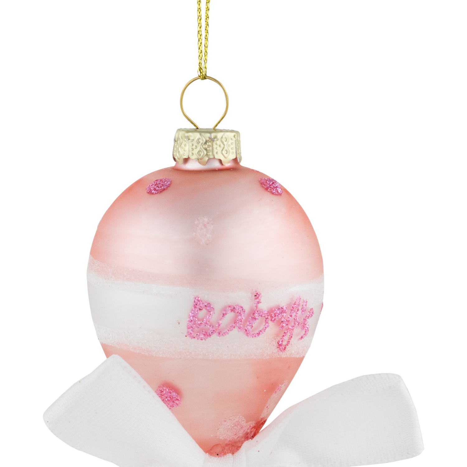 Baby Girl's First Christmas 2023 Glass Ornament - 5"