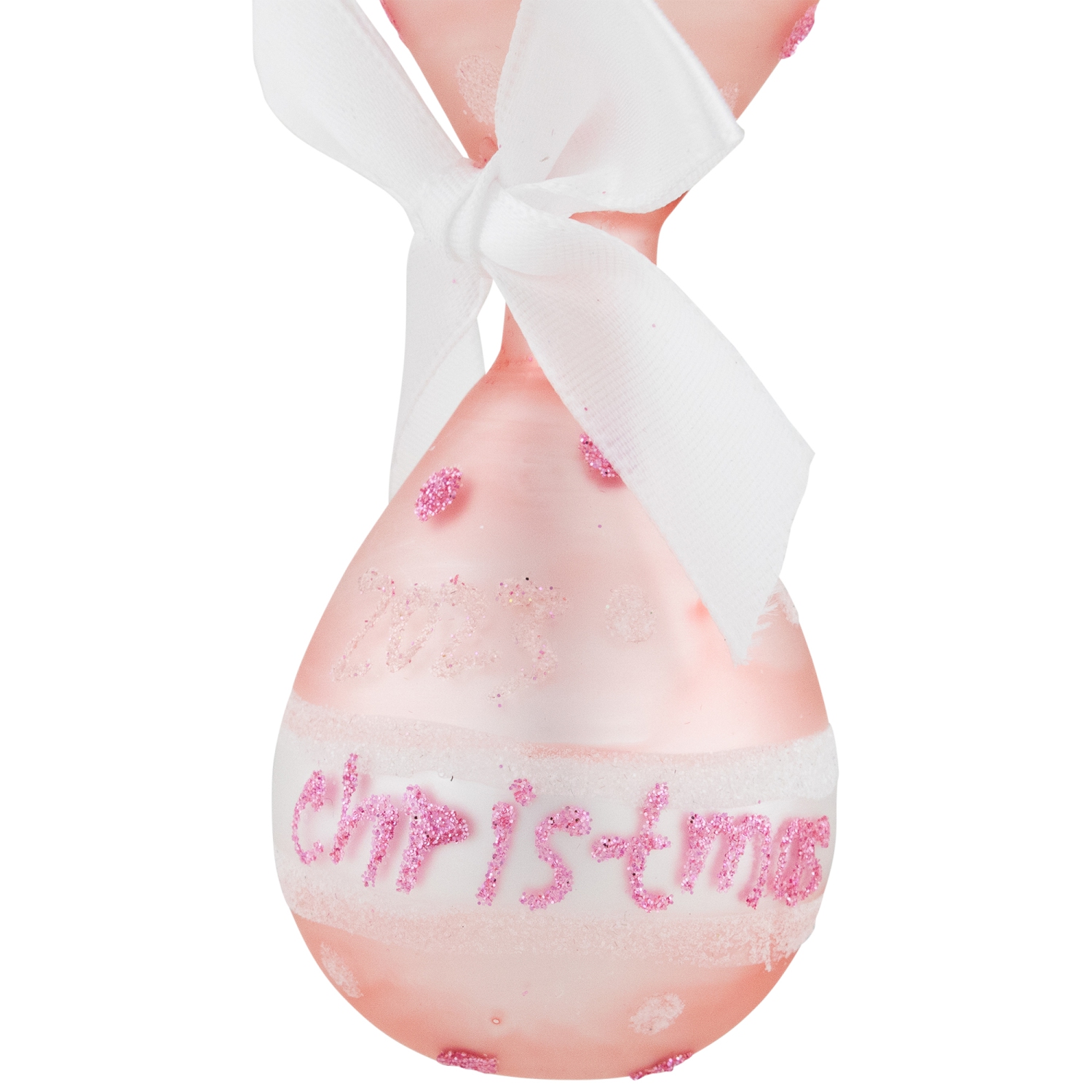 Baby Girl's First Christmas 2023 Glass Ornament - 5"