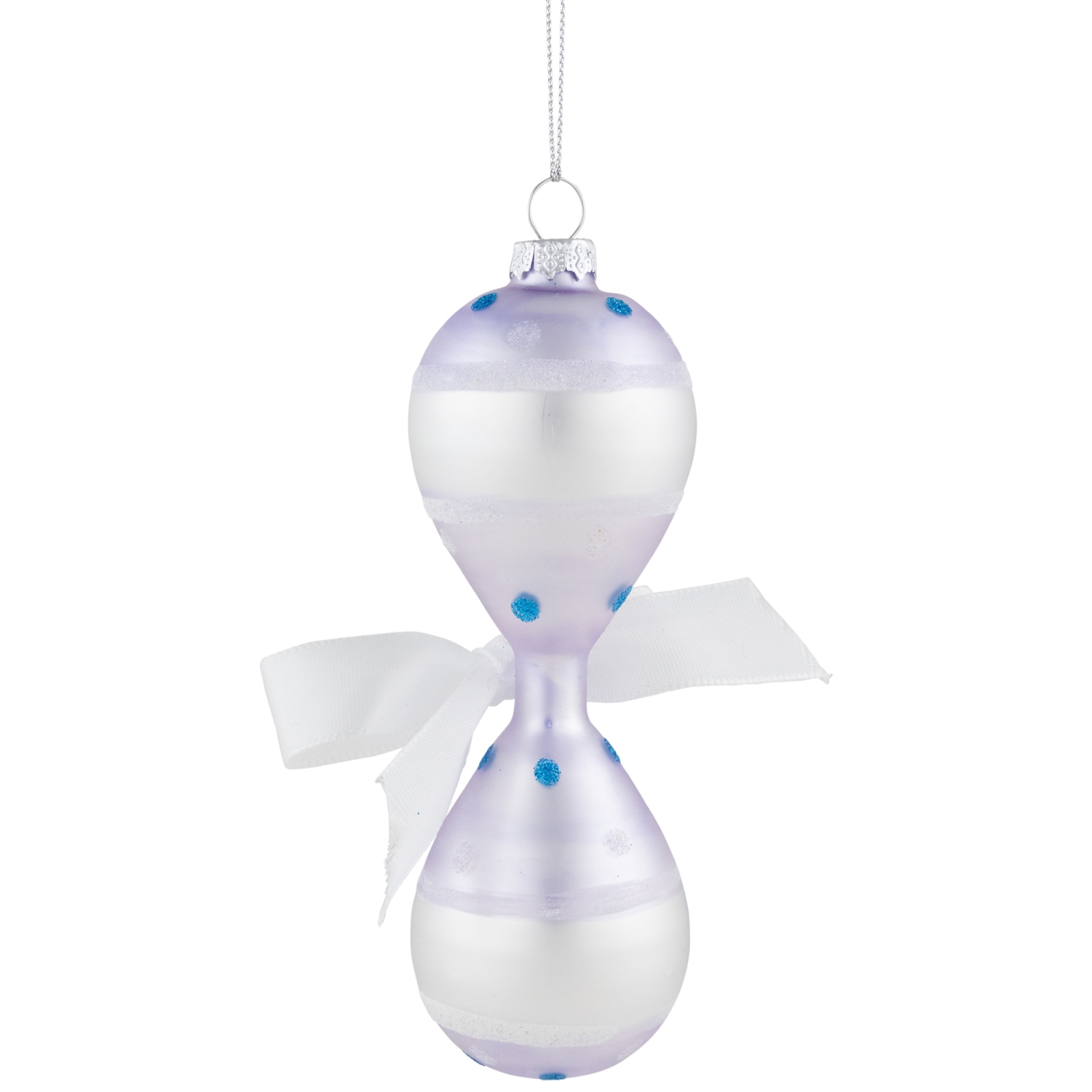 Décoration en verre «&nbsp;First Christmas 2023&nbsp;» pour bébé garçon - 5&nbsp;po