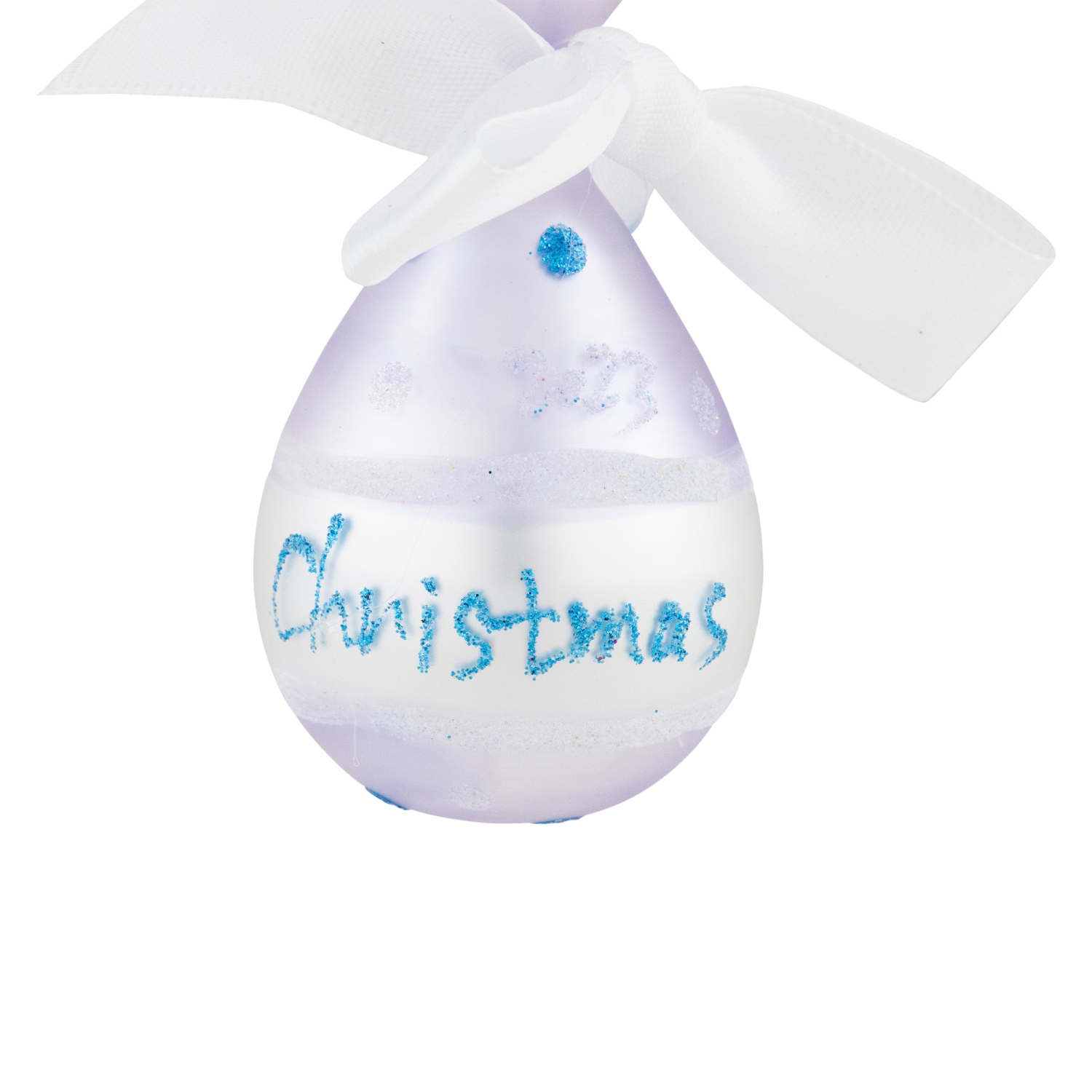 Décoration en verre «&nbsp;First Christmas 2023&nbsp;» pour bébé garçon - 5&nbsp;po