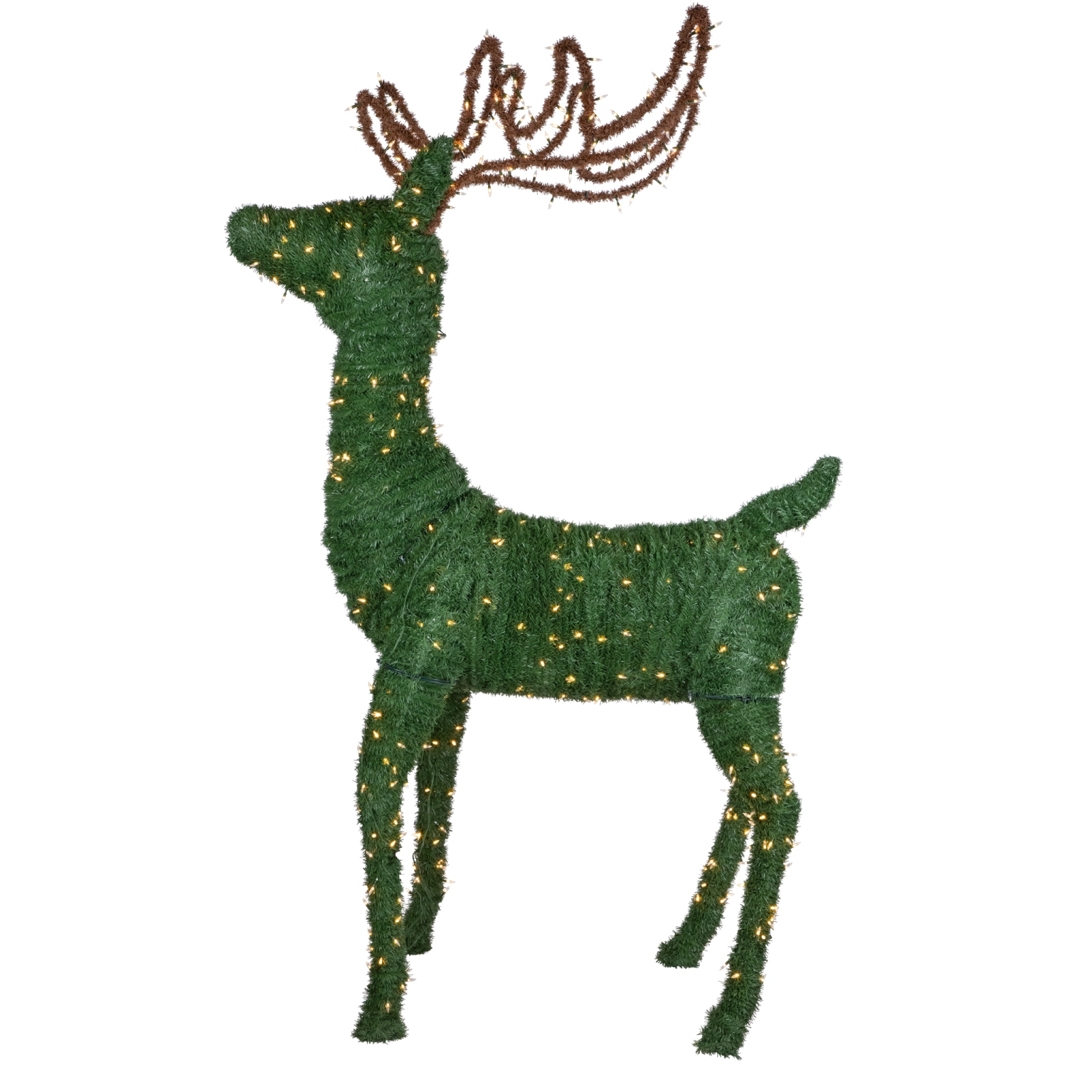 Lighted Commercial Standing Topiary Reindeer Outdoor Christmas Decoration - 6.5' - Warm White LED Lights