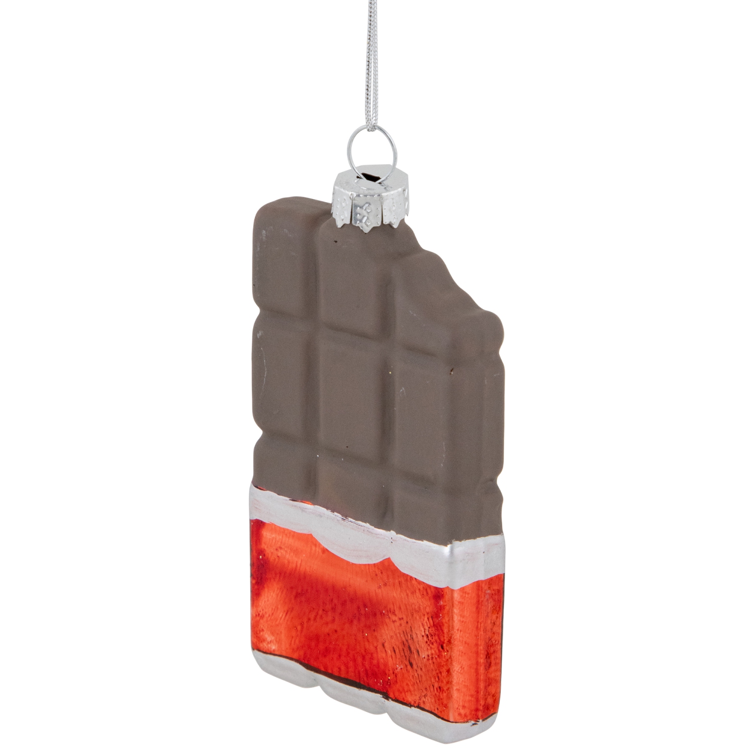 3.5" Chocolate Candy Bar Glass Christmas Ornament