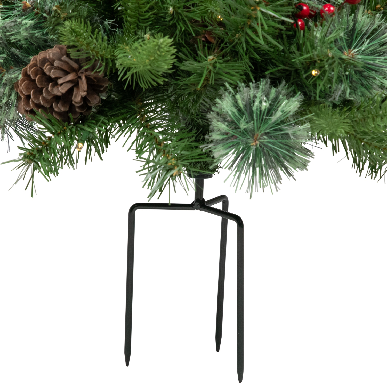 Pre-Lit LED Mixed Cashmere Urn Filler Christmas Garden Stake - 20"