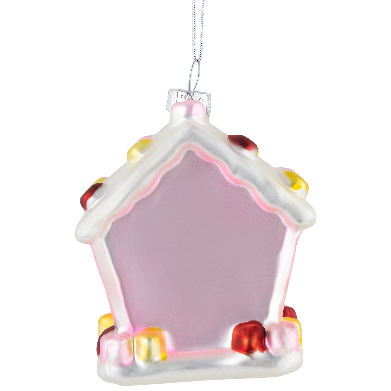 3.25" Pink Candy House Glass Christmas Ornament