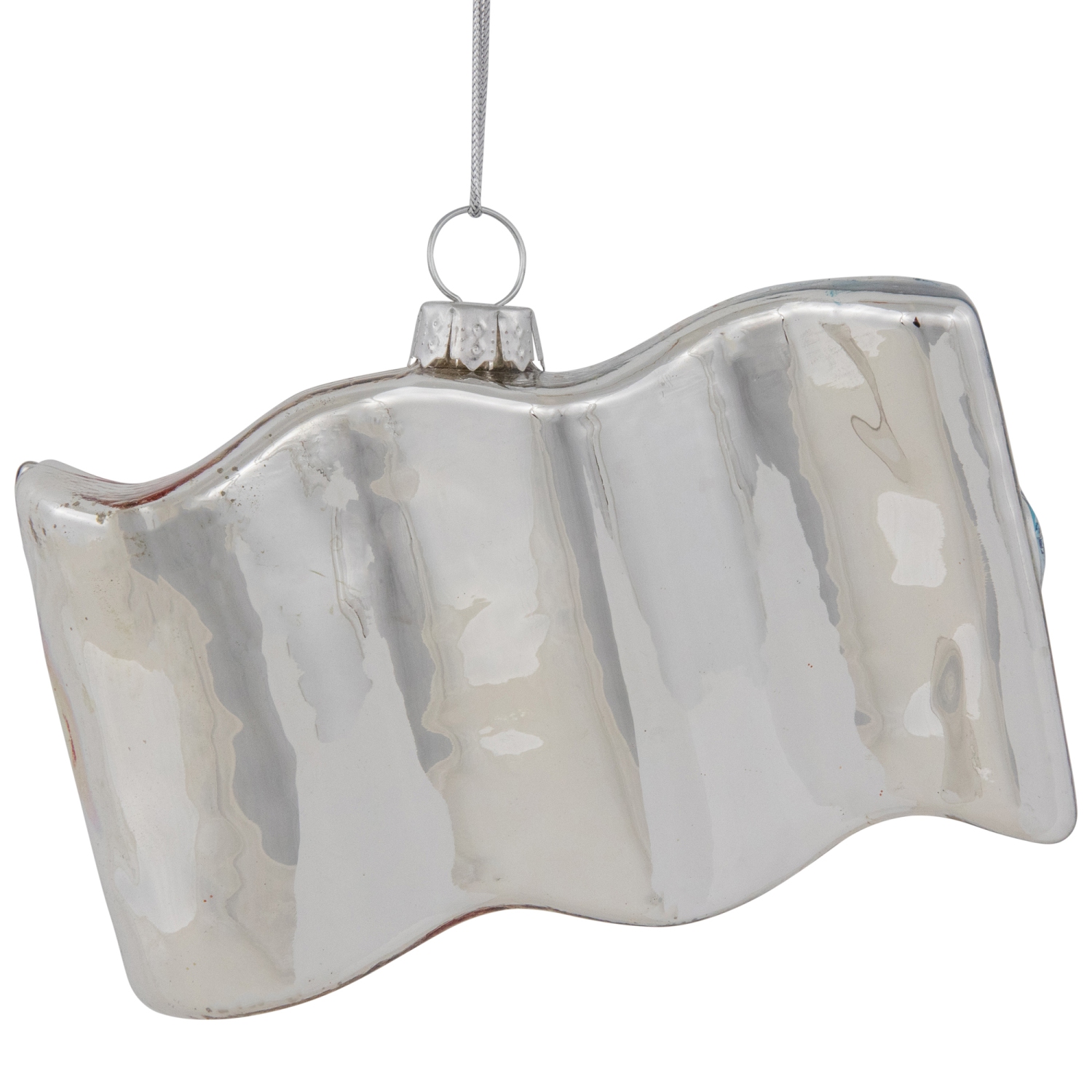 4" American Flag Glass Christmas Ornament