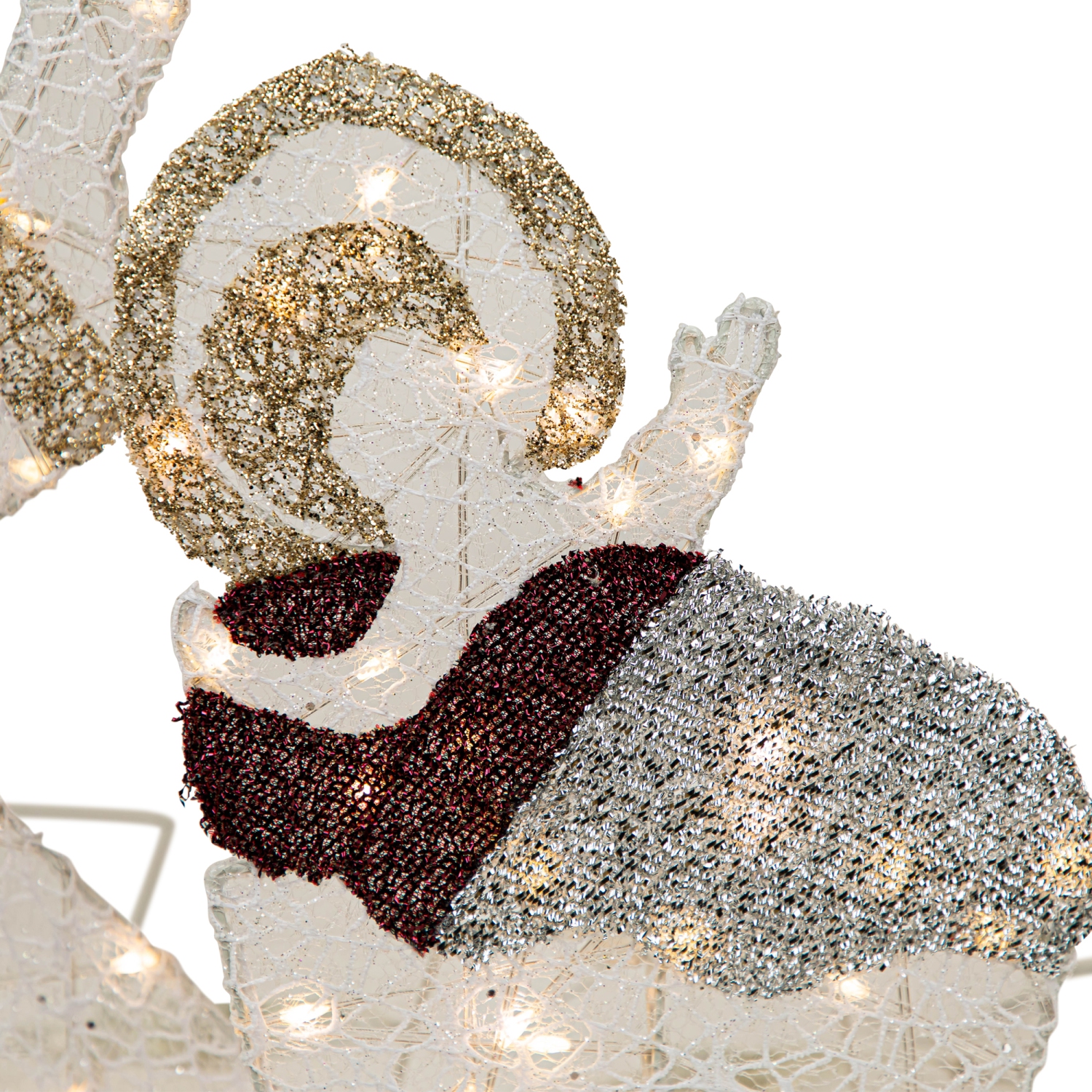 Décoration de Noël d'extérieur illuminée, thème de la Sainte famille, 41 po, thème de la Nativité