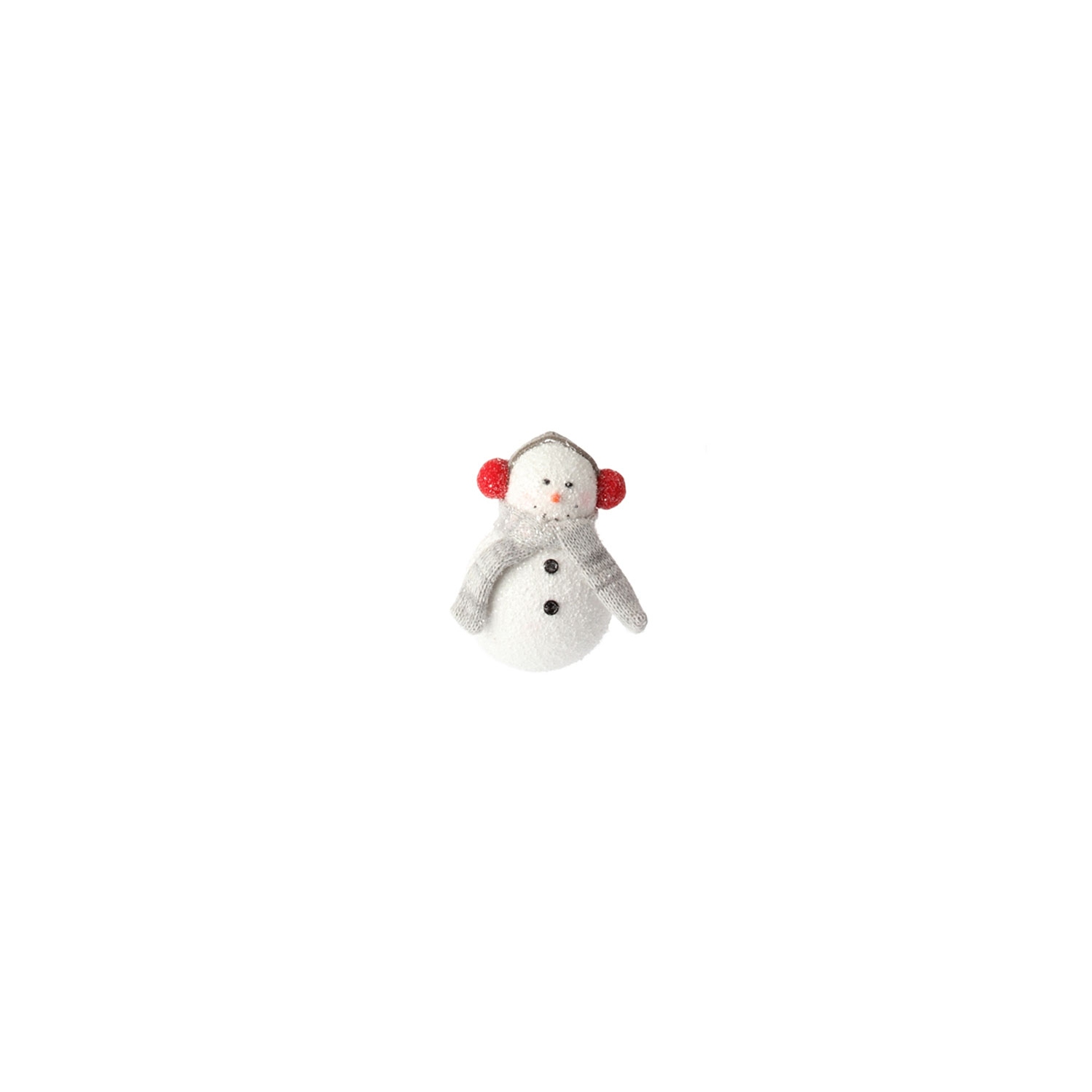 4.5" Glittered Snowman with Earmuffs Christmas Ornament