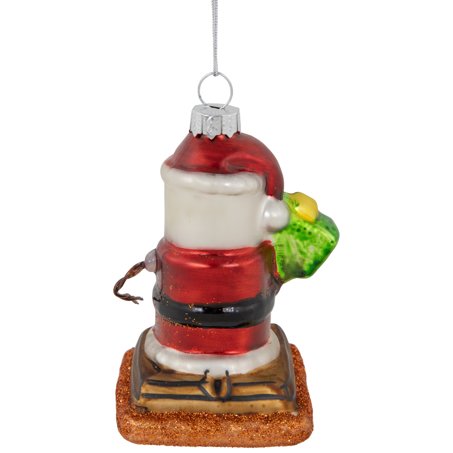 Smore "I Believe In Santa" Glass Christmas Ornament - 3.5" - Red