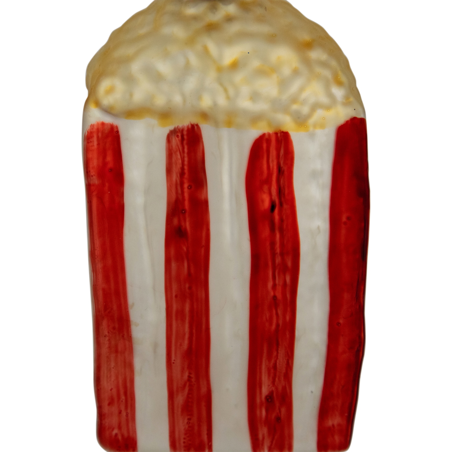 4.5" Red and White Popcorn Glass Christmas Ornament