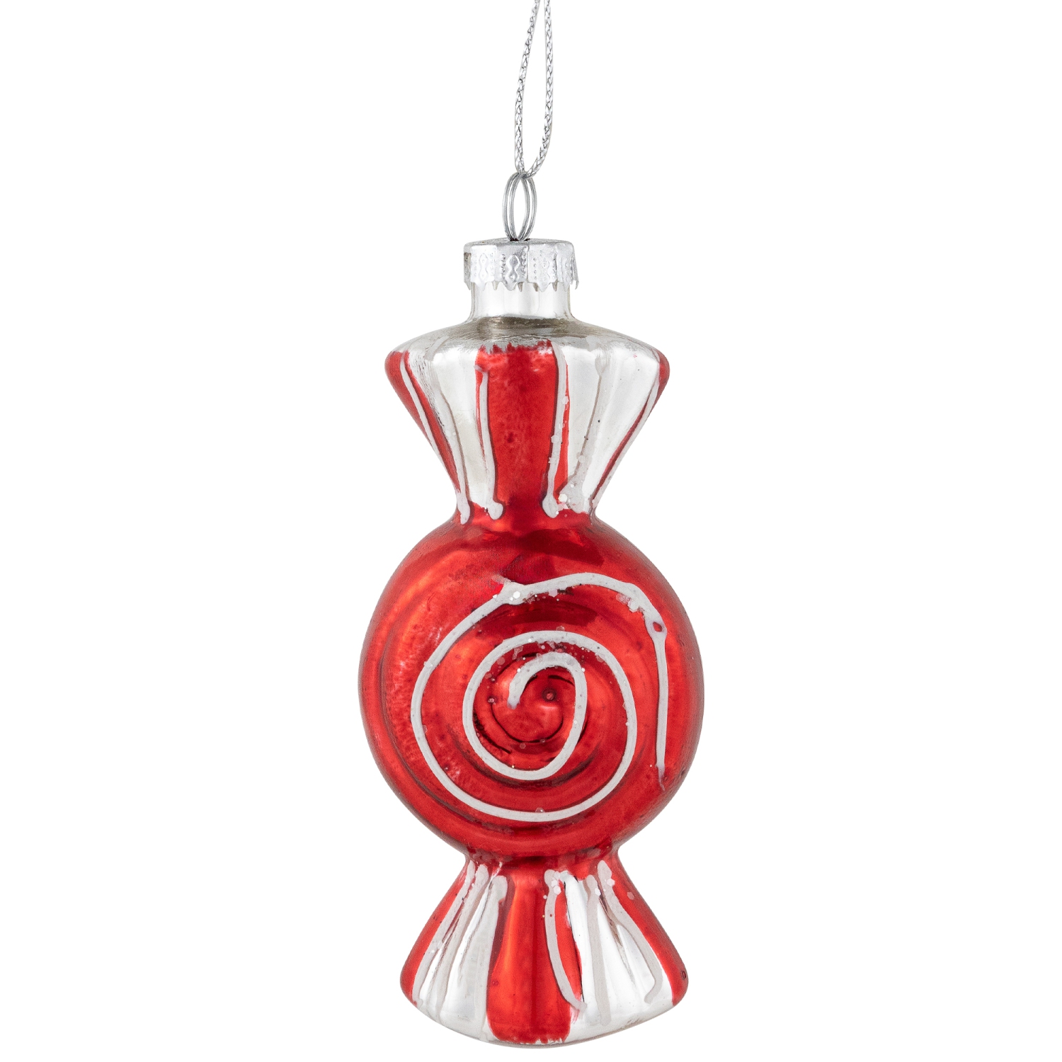 4" Peppermint Candy Glass Christmas Ornament