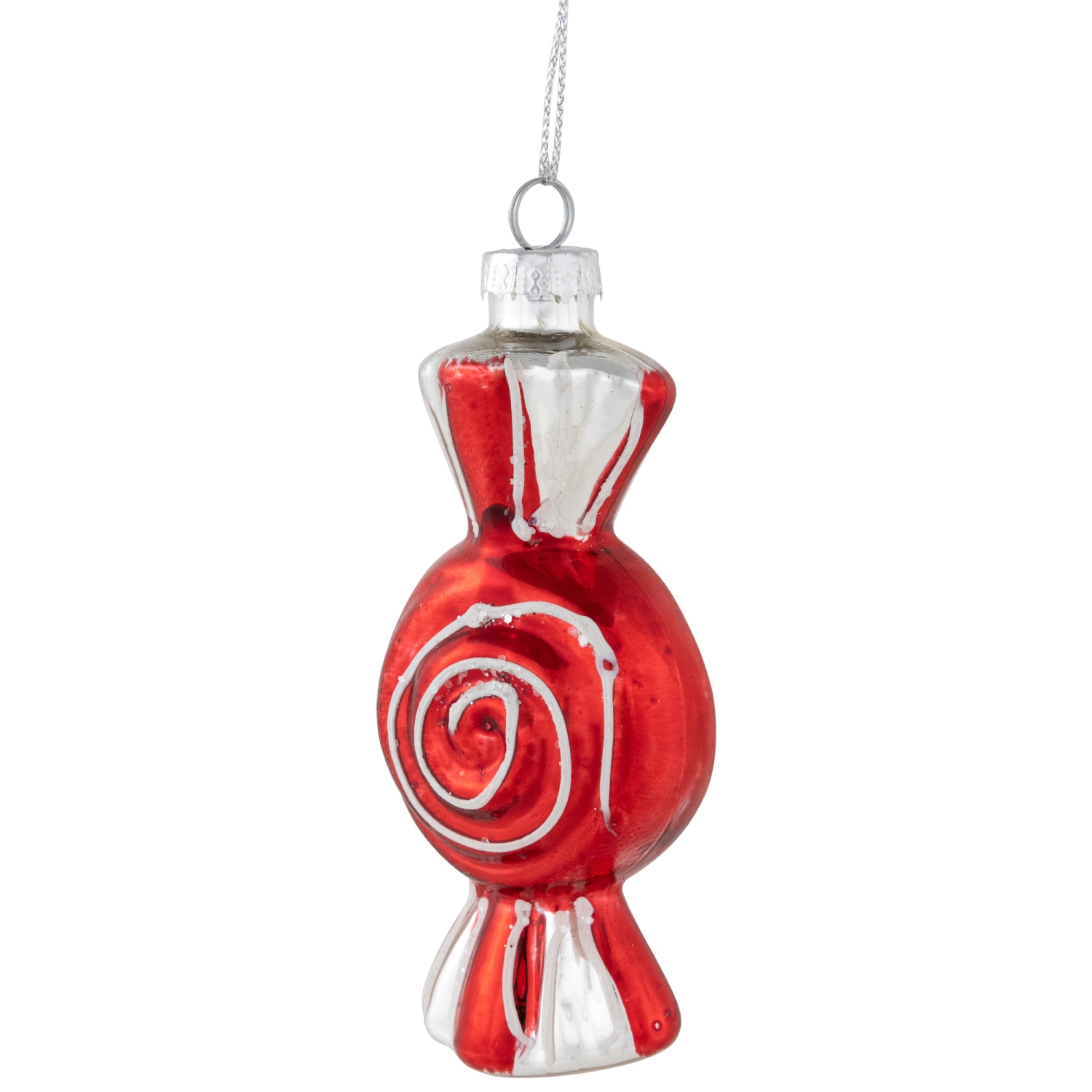 4" Peppermint Candy Glass Christmas Ornament