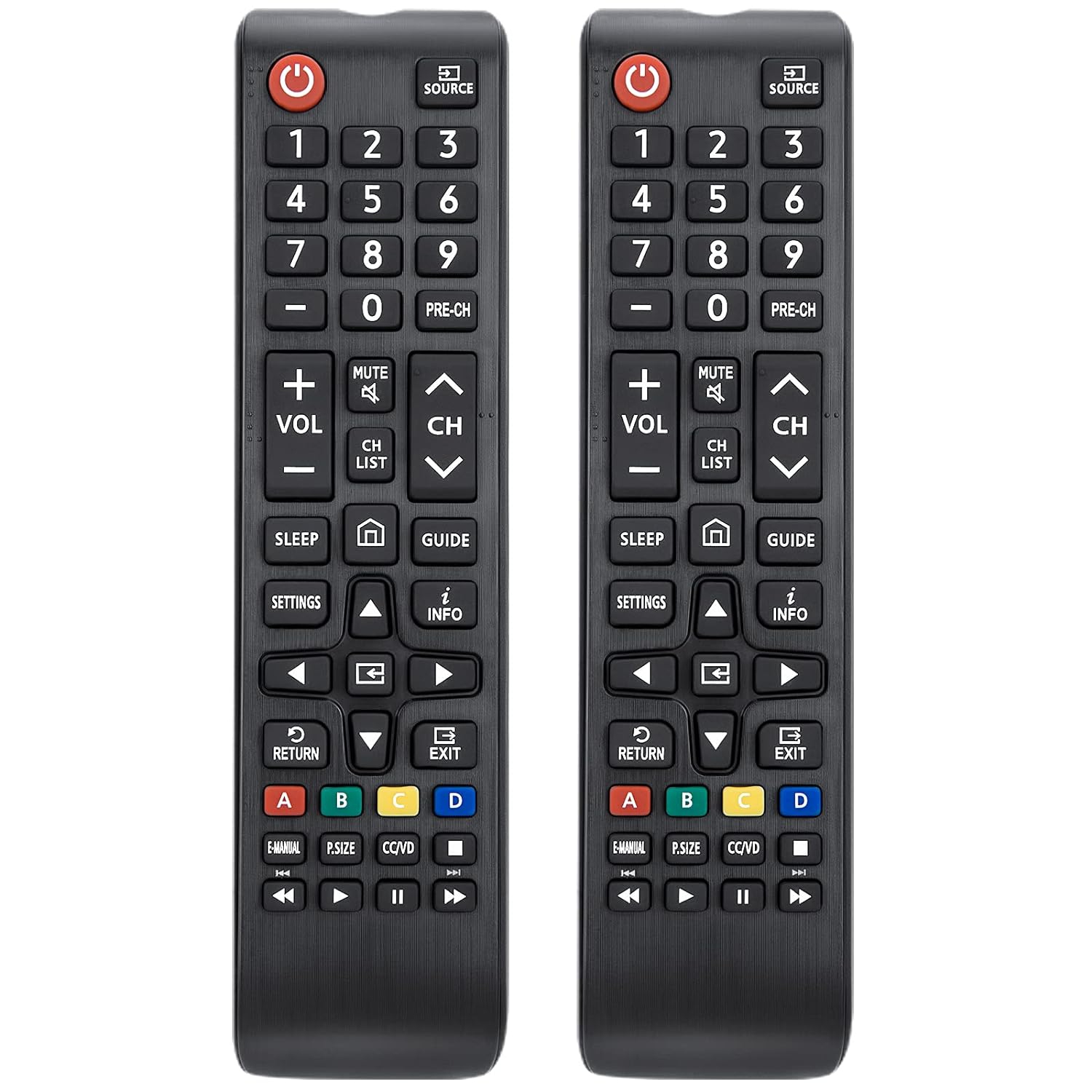 Universal Remote for Samsung TV (Pack of 2): Replacement for All Samsung Smart TV LED, QLED, UHD, LCD, HDTV, Curved Frame