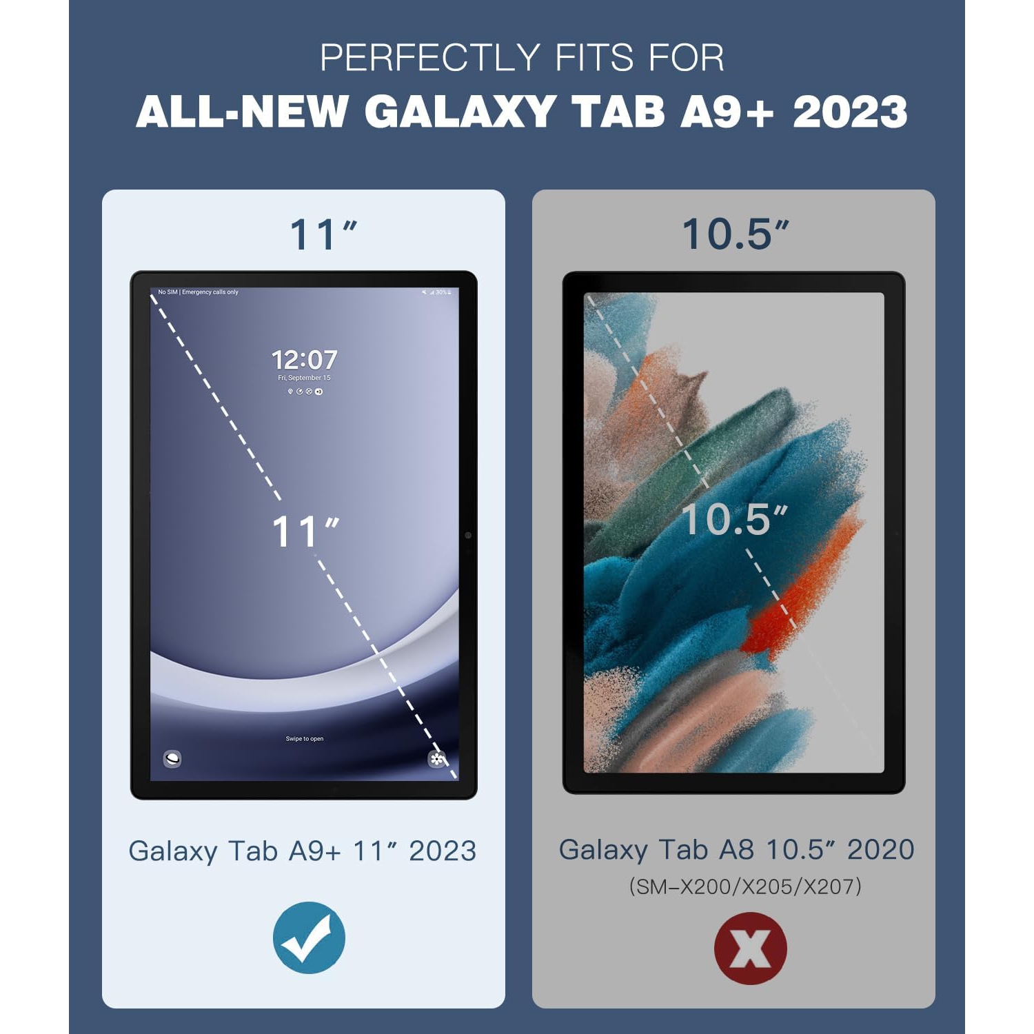 Samsung Galaxy Tab A9 Plus /A9+ 11 inches 2024 Rugged Case with Kickstand, Full Body Heavy Duty Triple Layered Shockproof, Anti Skid Protective Cover
