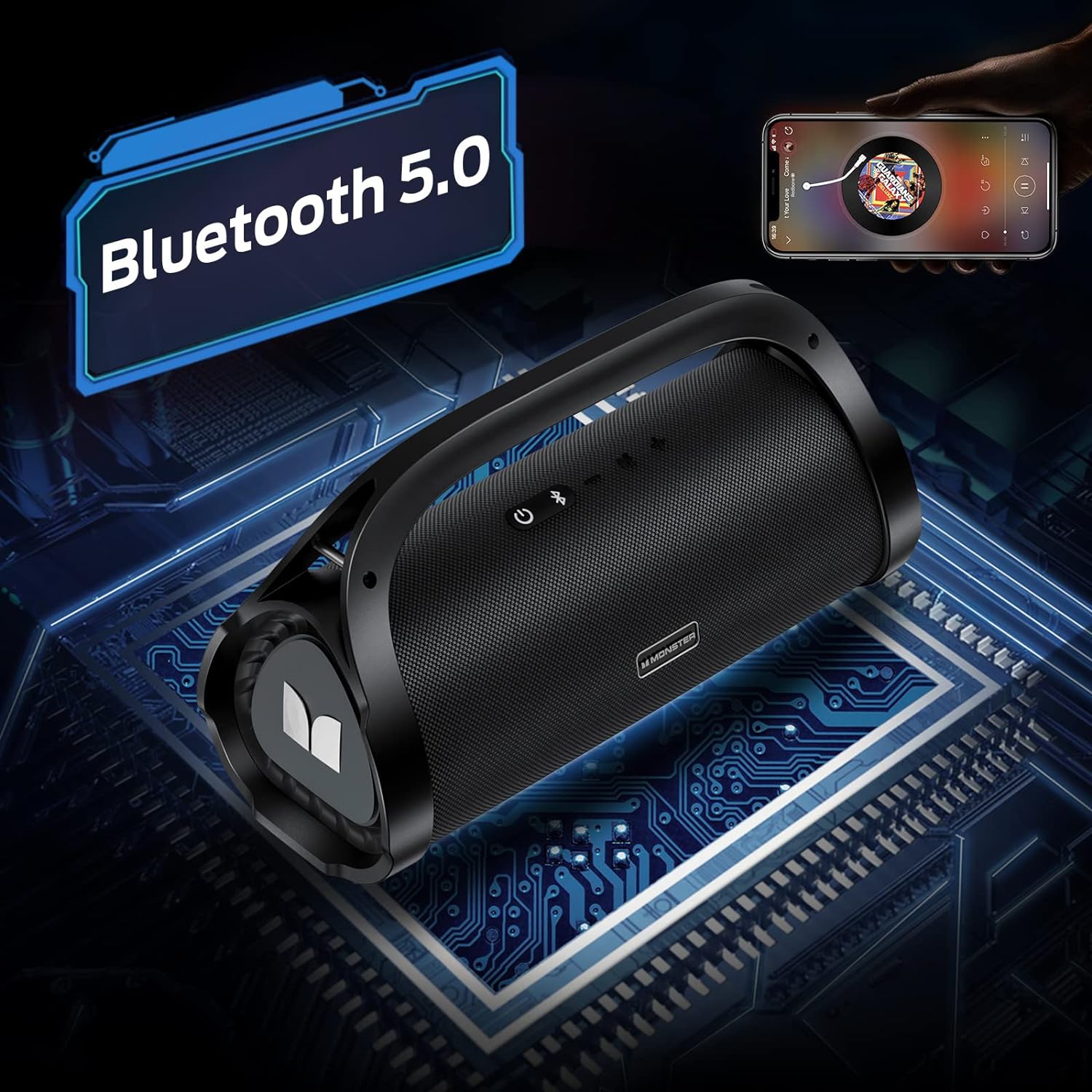 Open Box - Monster Adventurer Max 100W Stereo Sound and Rich Bass Bluetooth Speakers with IPX7 Waterproof