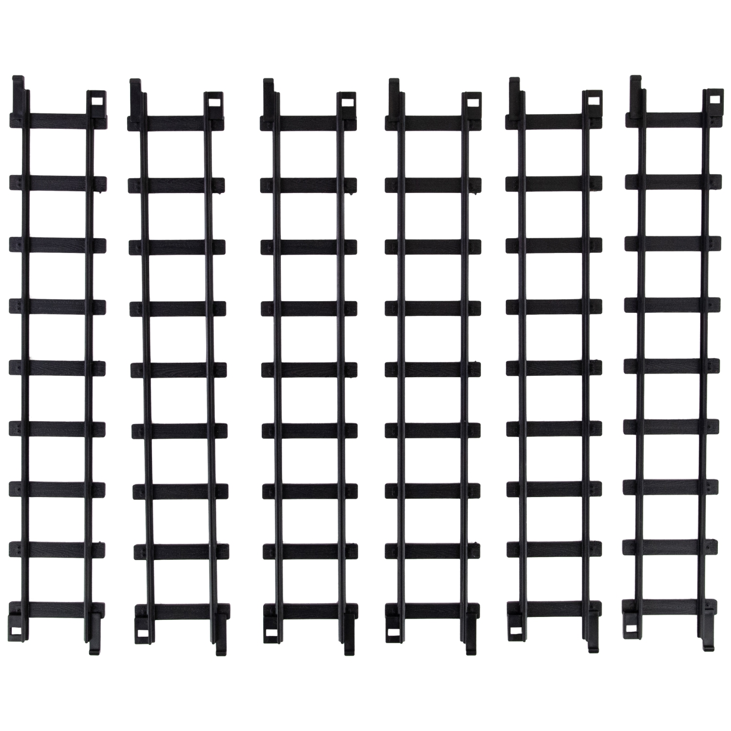 Pack of 12 Black Replacement Train Set Track Pieces - 1.5" x 12"