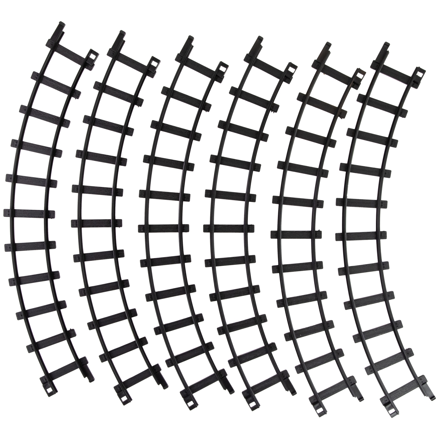 Pack of 12 Black Replacement Train Set Track Pieces - 1.5" x 12"