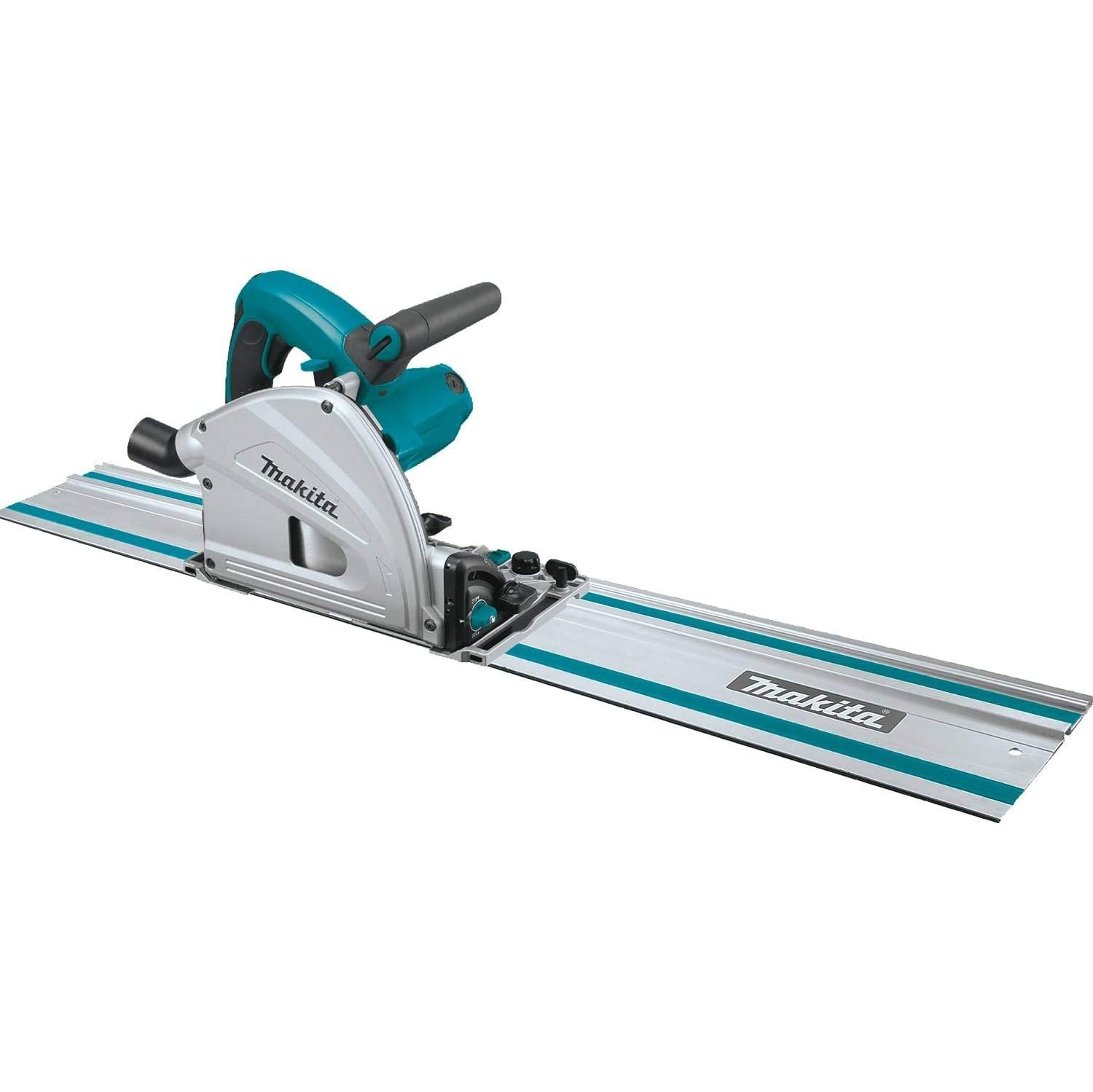 Makita SP6000J1 Ensemble de scie circulaire 6-1/2&nbsp;po Plunge, avec étui à outils empilable et rail-guide de 55 po, bleu