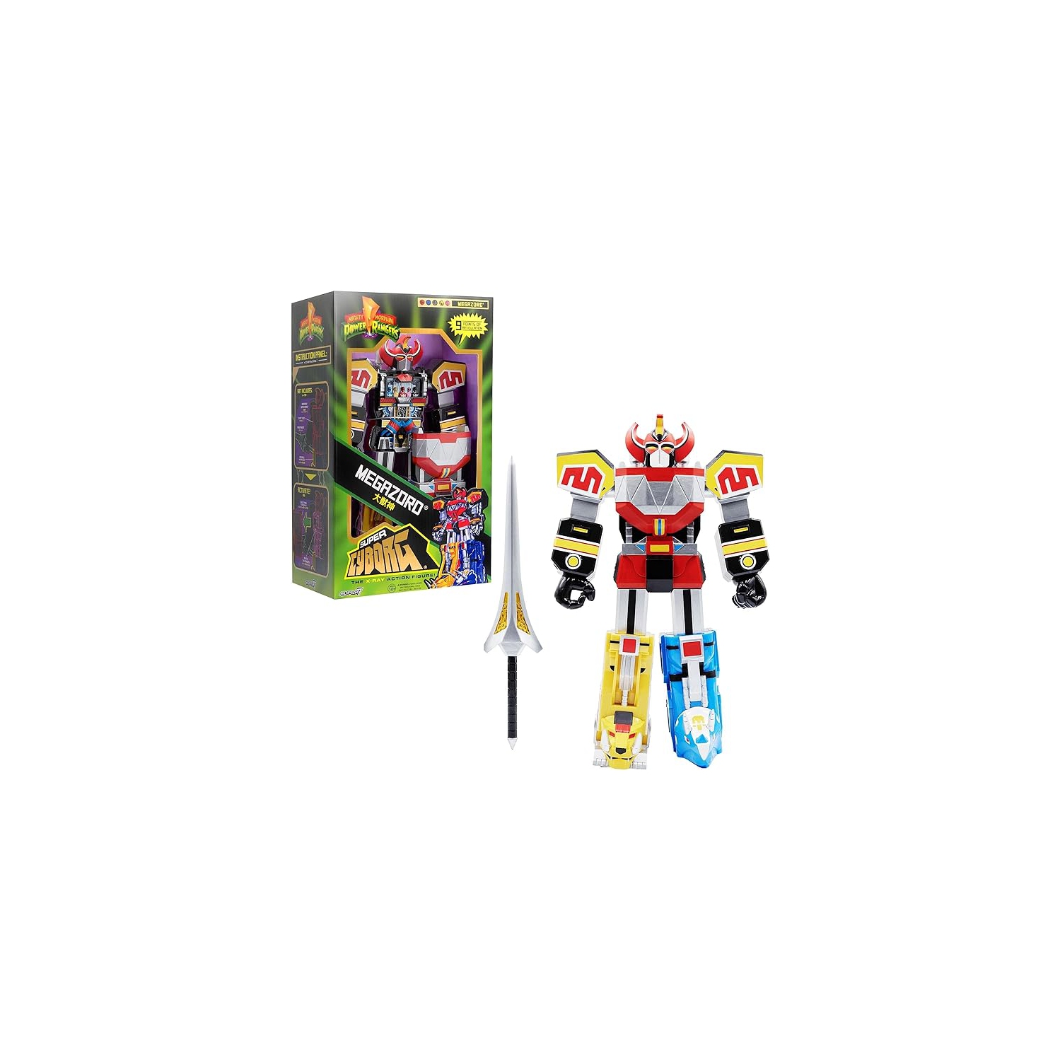 Figurine originale Super Cyborg Megazord Mighty Morphin X-ray Super7 de Power Rangers