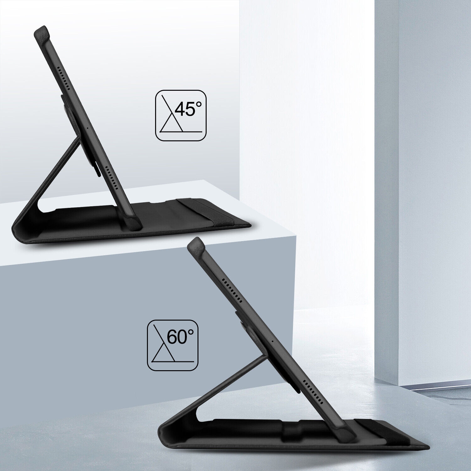 XCRS Samsung Galaxy Tab A9 8,7 po 2024 étui pivotant à 360° avec béquille, étui folio en cuir pu multi-angle de visionnement