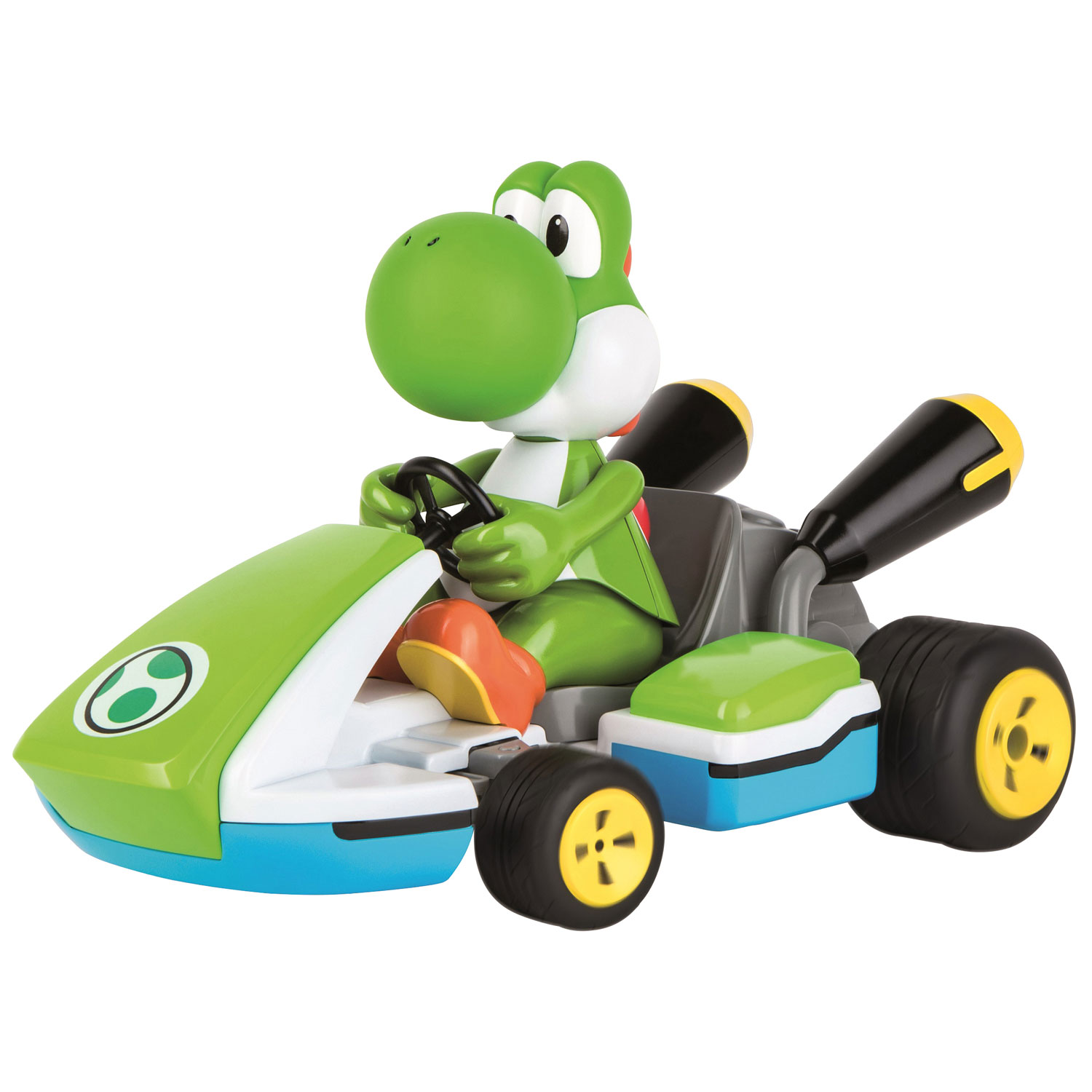 Kart de course téléguidé à échelle 1:16 Yoshi de Carrera - Vert/Blanc/Bleu/Jaune
