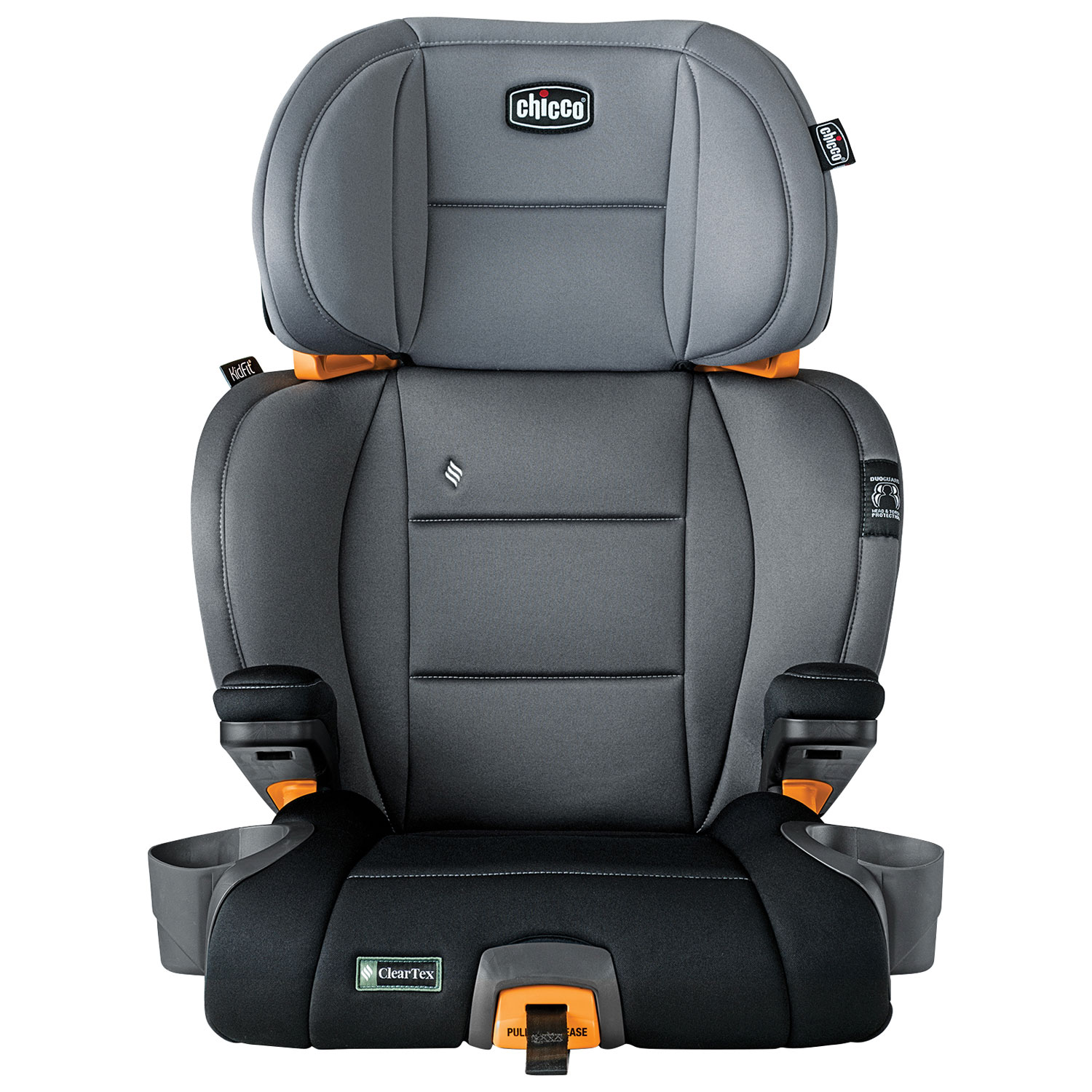 Chicco KidFit ClearTex Plus High Back to Backless Booster Car Seat - Grey/Black