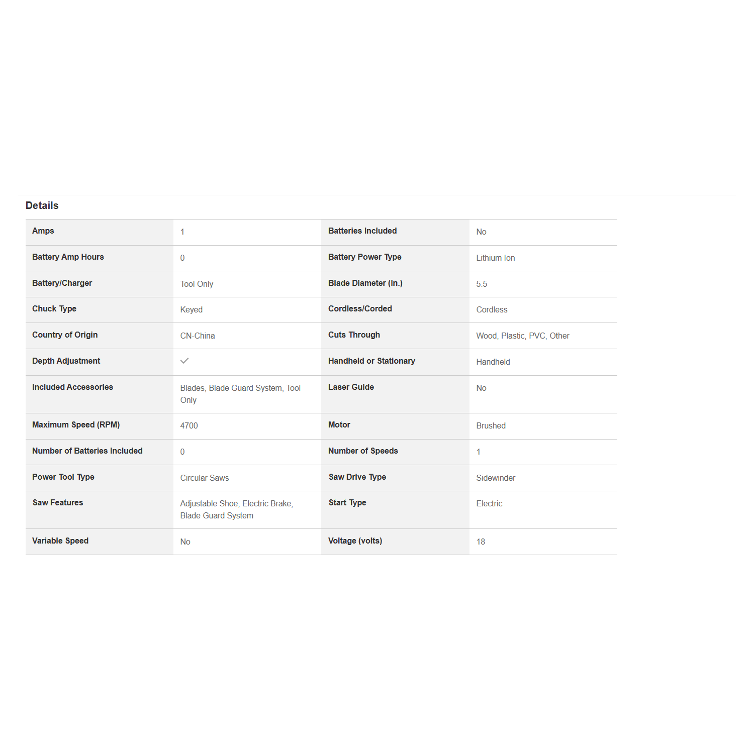 Scie circulaire sans fil au lithium-ion 18 V ONE+ de RYOBI pour scie circulaire de 5 1⁄2 po