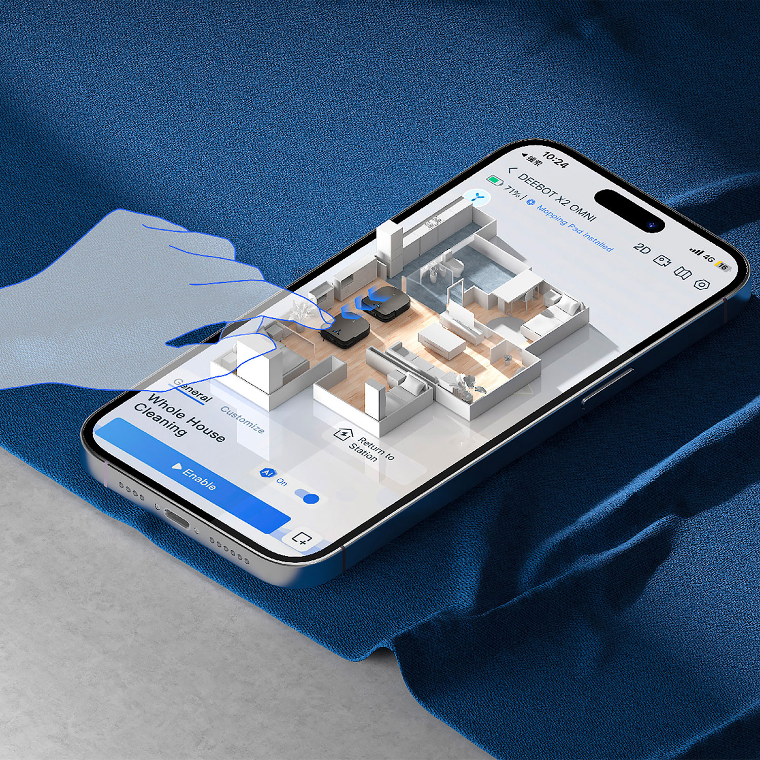 Aspirateur et vadrouille robot Deebot X2 Combo Complete d'Ecovacs - Noir