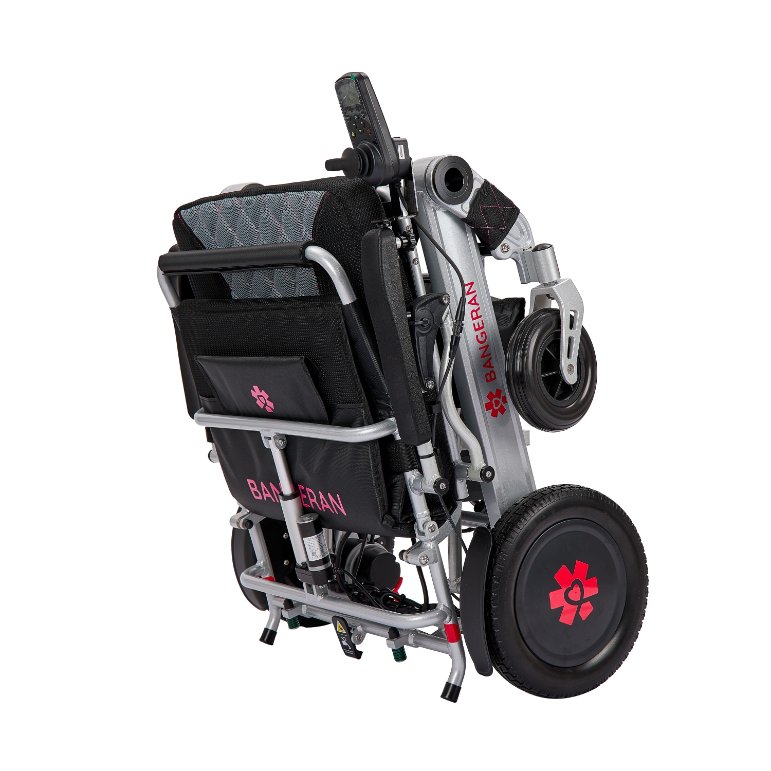 180° Auto Backrest Reclining Motorized Wheelchair, 56 cm Wide Breathable Seat, Adjustable Headrest Digital Joystick Caregiver Remote, Smooth