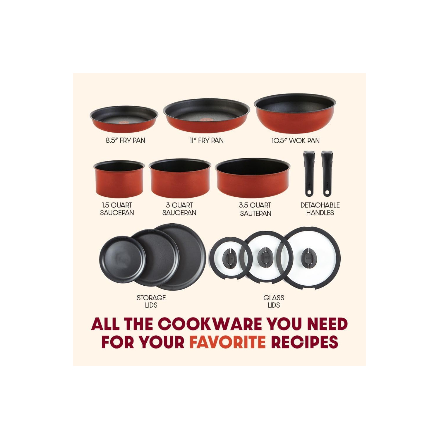 Batterie de cuisine antiadhésive T-fal Ingenio, four à induction, 14 pièces, batterie de cuisine 500F pièces, casseroles et poêles, four, gril, va au