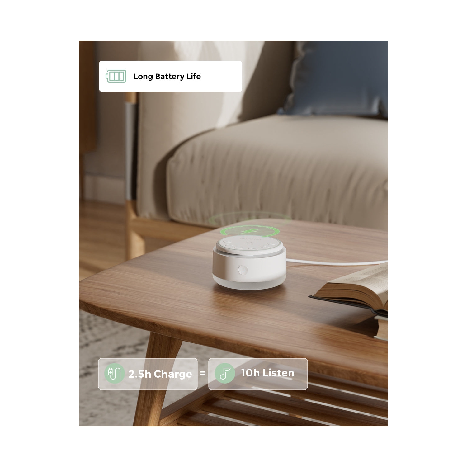 Momcozy Sound Machine for Baby-20 Soothing Sounds & Touch Light Portable White Noise for Kids & Adults for Sleeping Timer and Memory