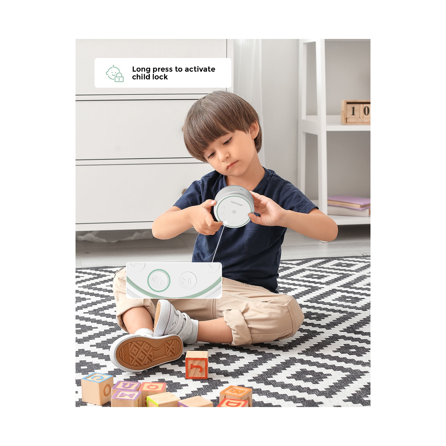 Momcozy Sound Machine for Baby-20 Soothing Sounds & Touch Light Portable White Noise for Kids & Adults for Sleeping Timer and Memory