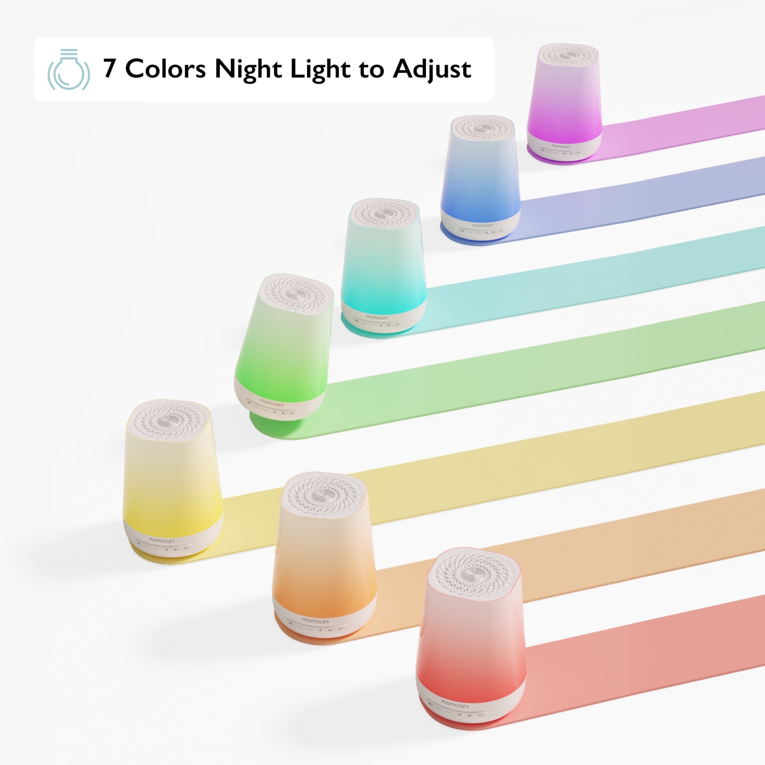 Baby Sound Machine, Momcozy White Noise Machine for Baby Sleeping with Night Light, Toddler Sleep Trainer with 34 Soothing Sounds, Timer, App Remote