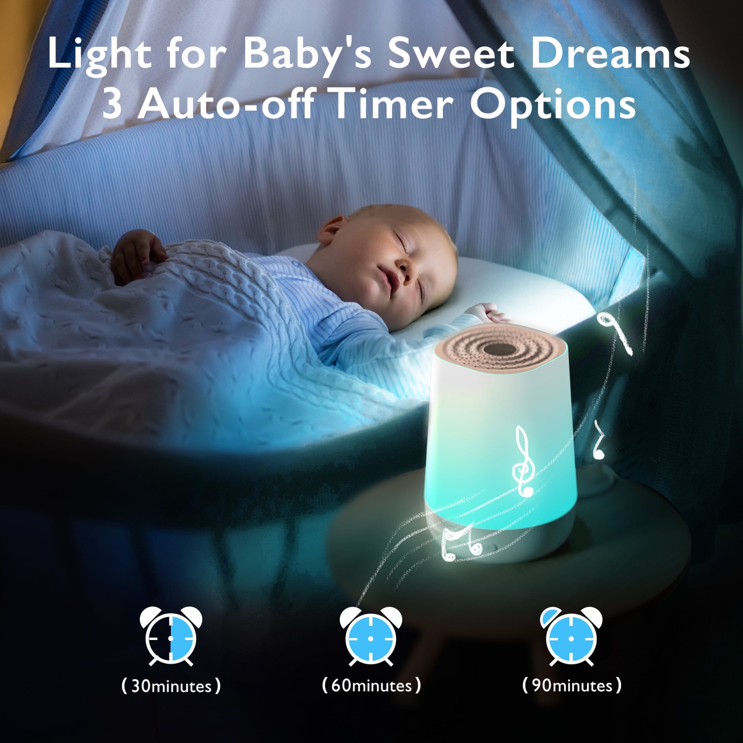Baby Sound Machine, Momcozy White Noise Machine for Baby Sleeping with Night Light, Toddler Sleep Trainer with 34 Soothing Sounds, Timer, App Remote