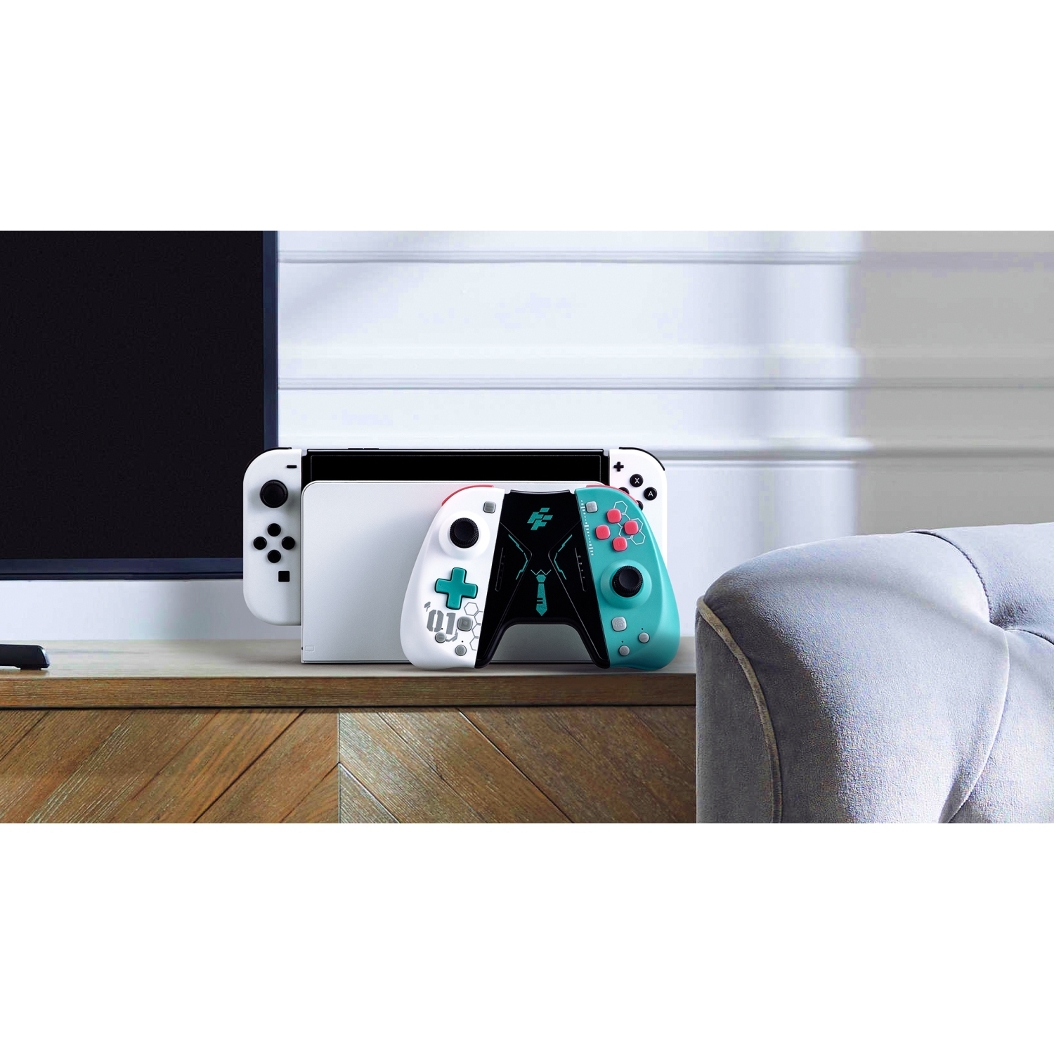 Flashfire Switch JOYPAD Bluetooth Gaming Controller for Nintendo Switch|Dual Motor Vibration and Built-in Motion Sensor|Ergonomic Design|White and