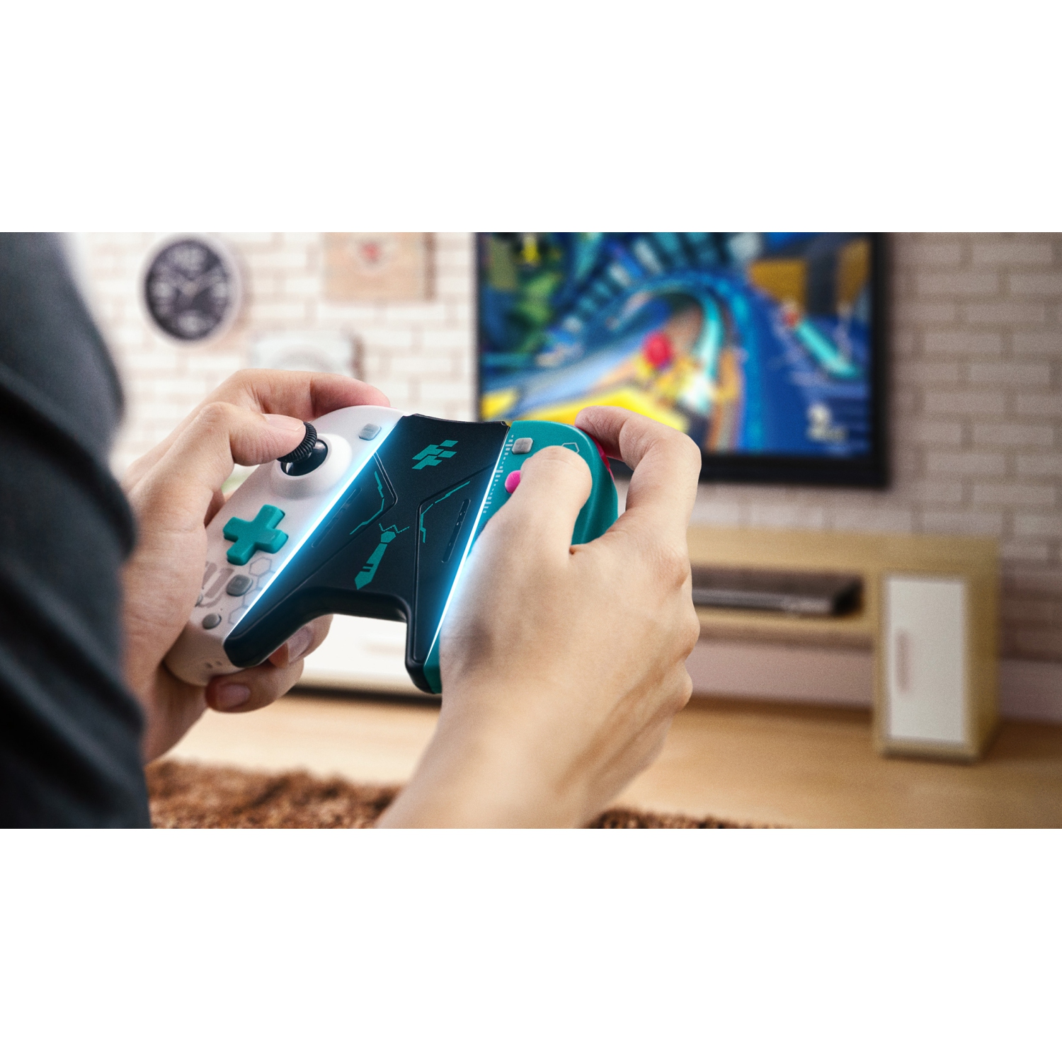 Flashfire Switch JOYPAD Bluetooth Gaming Controller for Nintendo Switch|Dual Motor Vibration and Built-in Motion Sensor|Ergonomic Design|White and