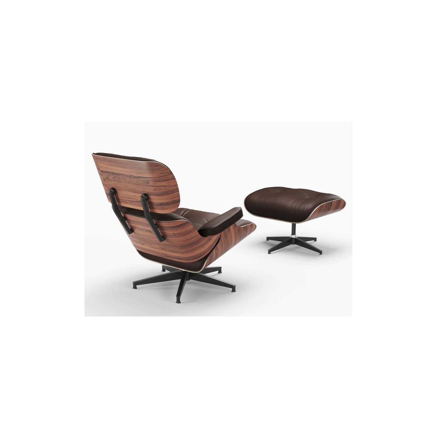 Valencia Armoni Eames Replica Leather Lounge Chocolate Chair & Ottoman