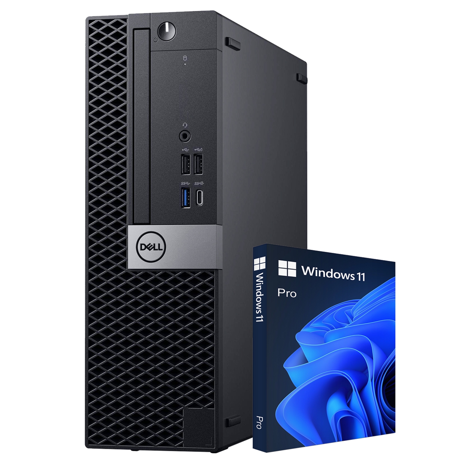 Refurbished (Good) - Desktop PC Dell OptiPlex XE3 SFF Windows 11 Pro Computer - Intel Hexa-Core i5 8500 Up to 4.10 GHz - 16GB DDR4 RAM - 2TB SSD - Wireless Keyboard Mouse - Black