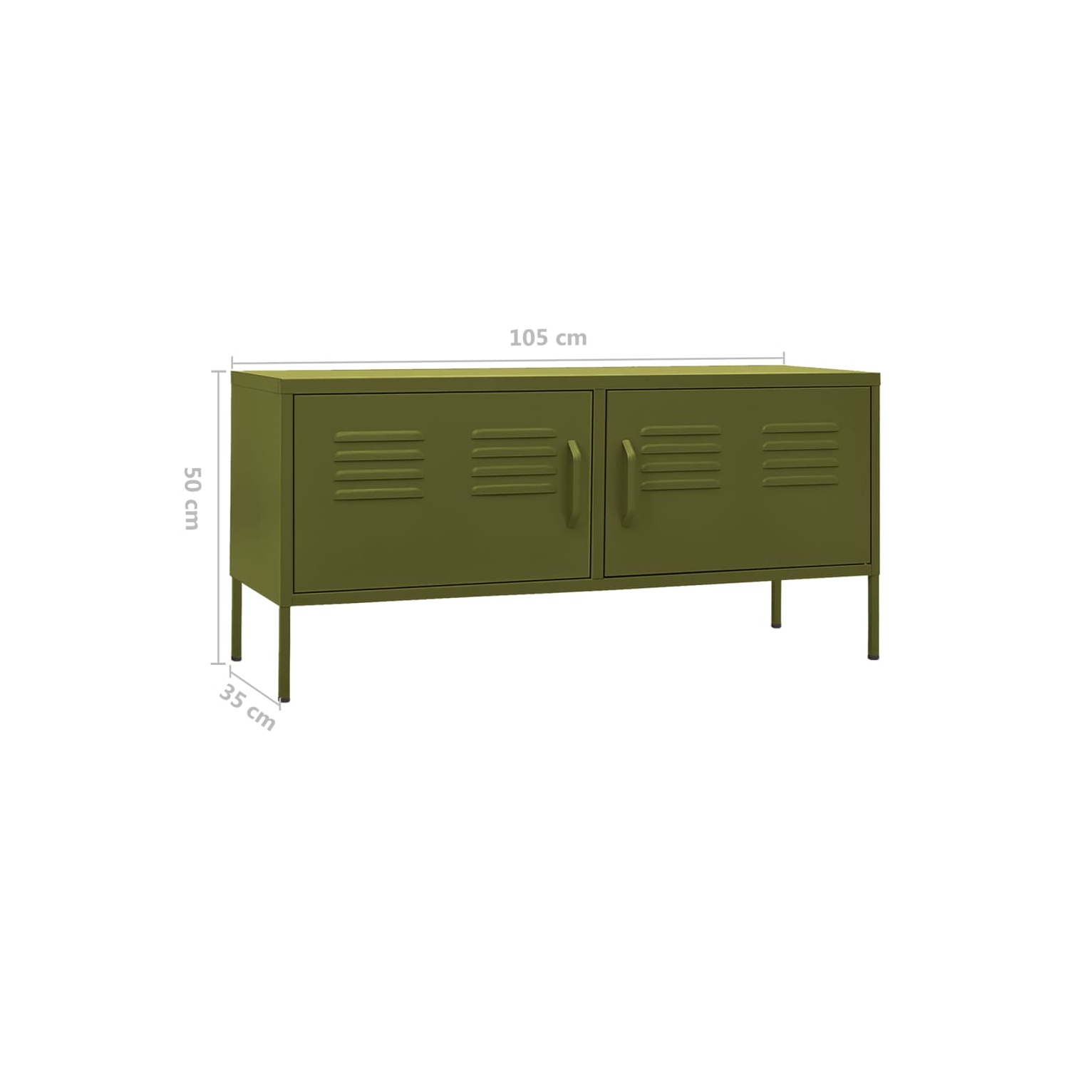 vidaXL TV Cabinet Olive Green 105x35x50 cm Steel