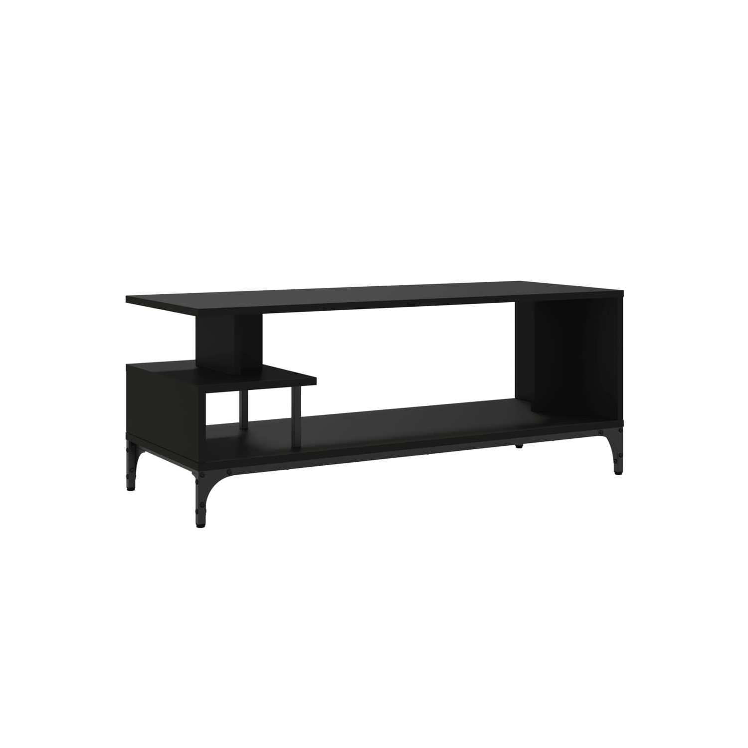 vidaXL TV Cabinet Black 102x40x41 cm Engineered Wood and Powder-coated Steel