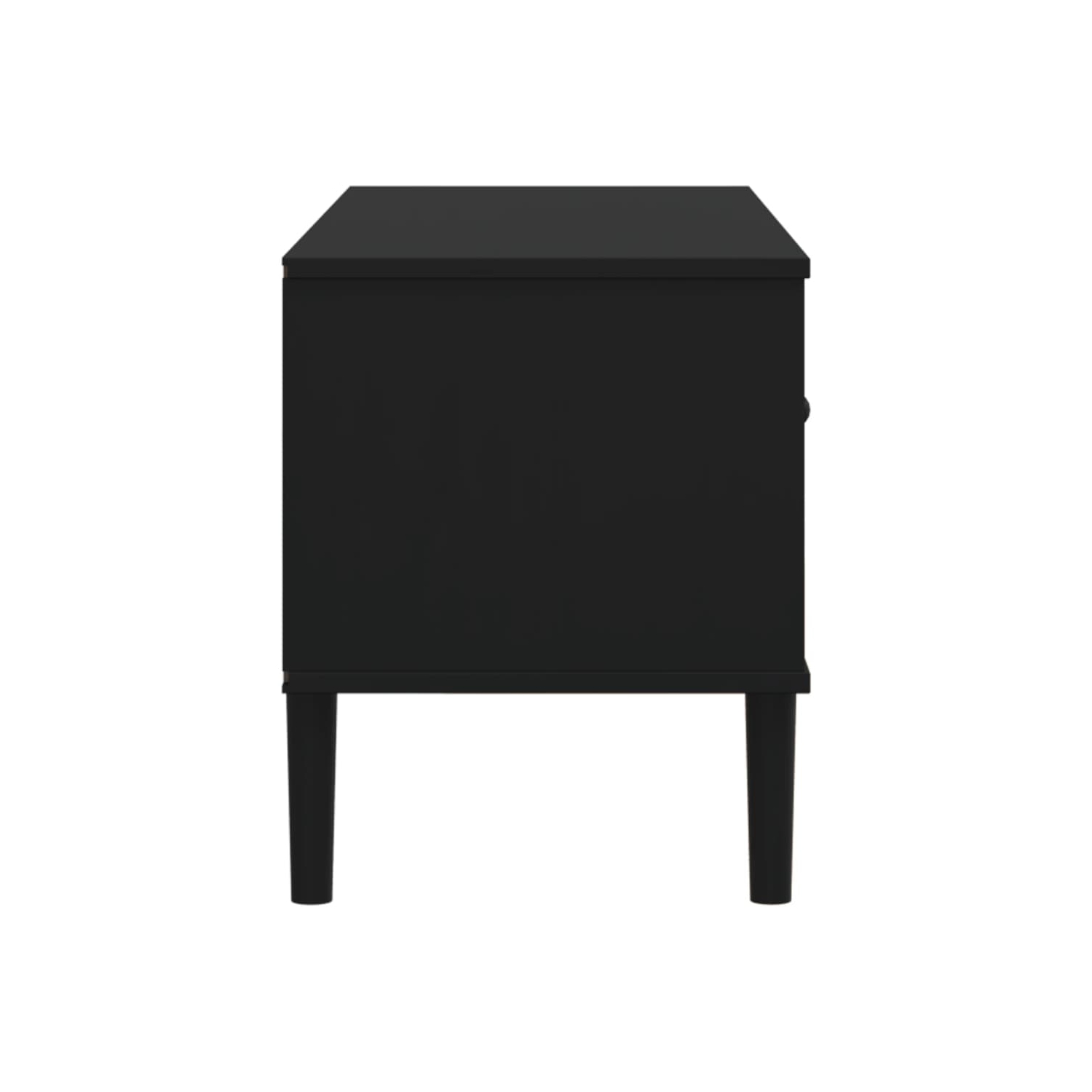 vidaXL TV Cabinet SENJA Rattan Look Black 106x40x49cm Solid Wood Pine