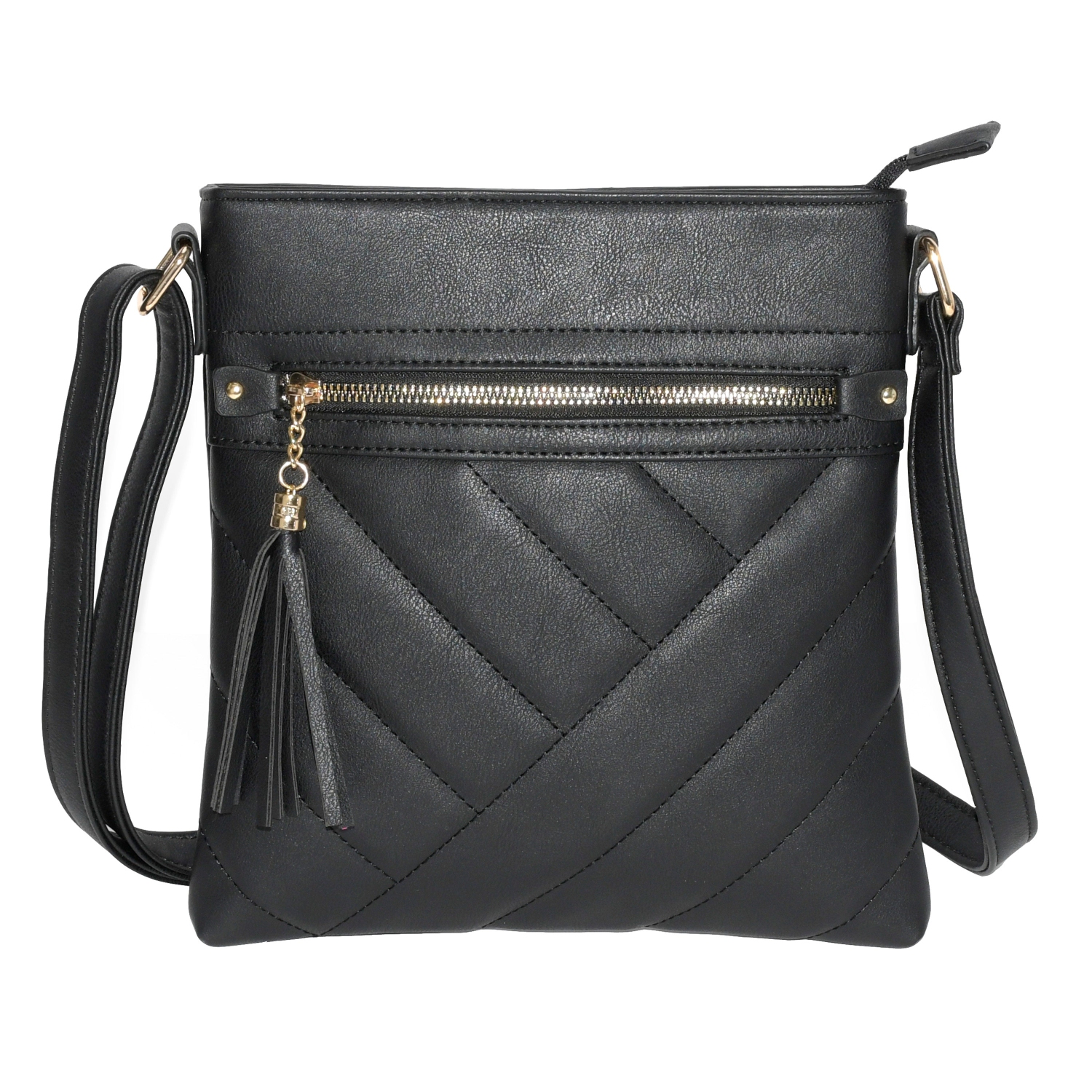 Sac à bandoulière pour femmes avec matelassage de NICCI - Noir