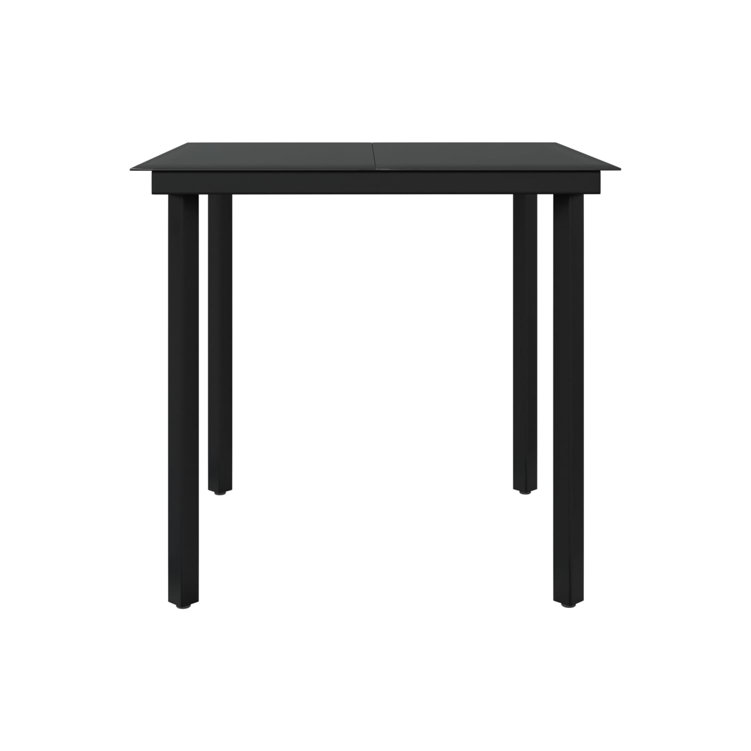 Ensemble de salle à manger de jardin de 3 pièces avec coussins, noir vidaXL