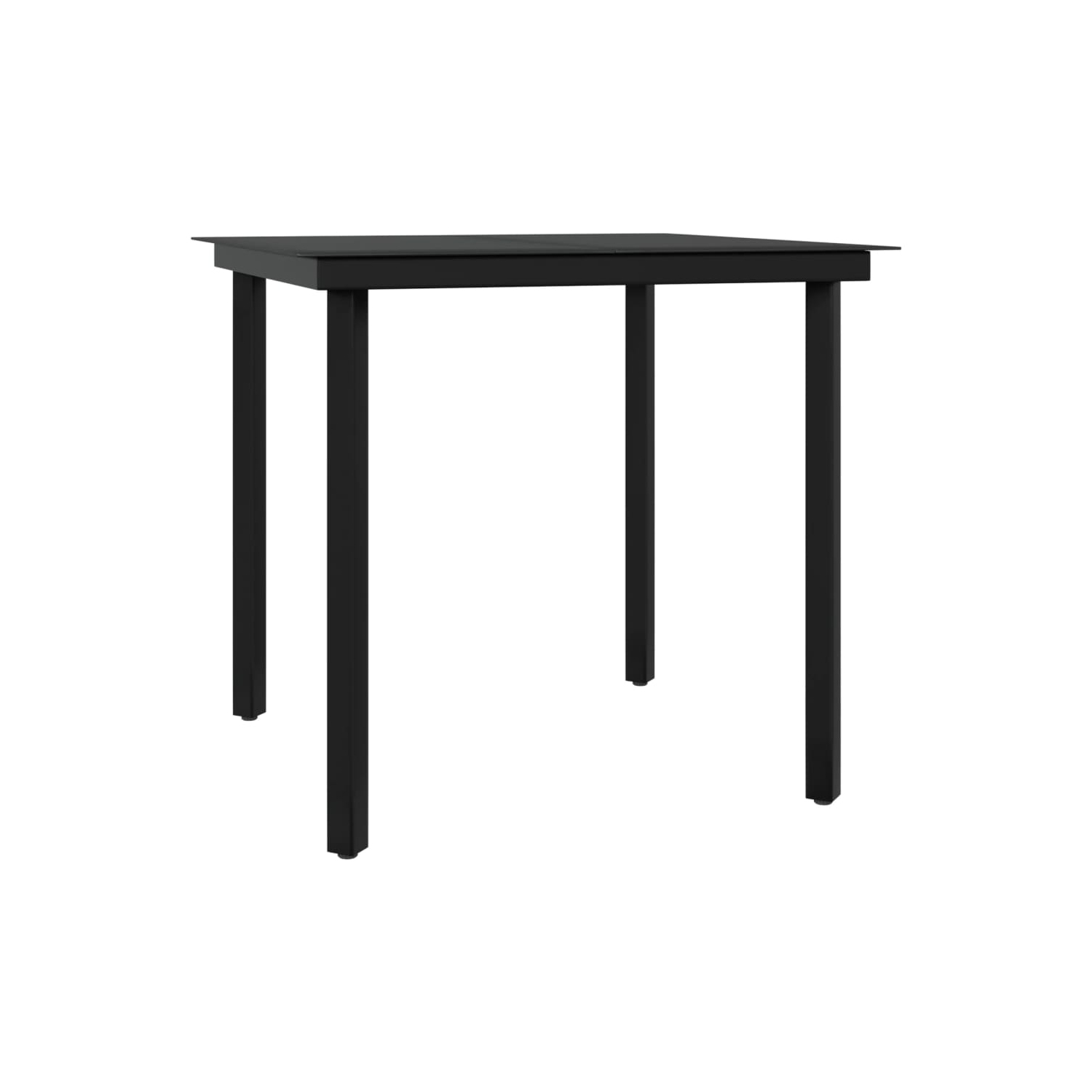 Ensemble de salle à manger de jardin de 3 pièces avec coussins, noir vidaXL