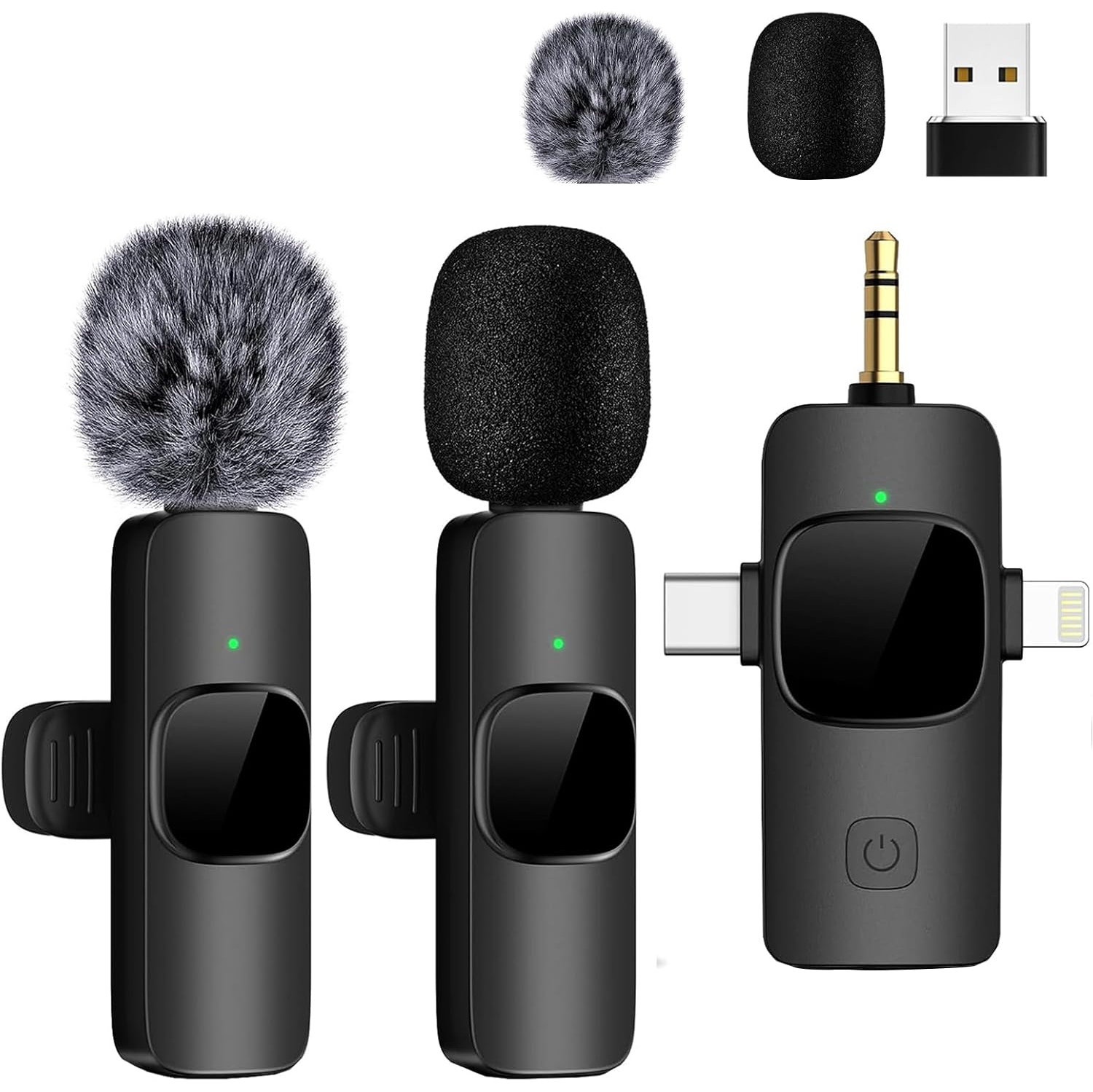 Wireless Lavalier Microphone for iPhone Android Camera – Cordless Lapel Mics for Video Recording, Live Streaming, YouTube, TikTok, Vlog, Interview