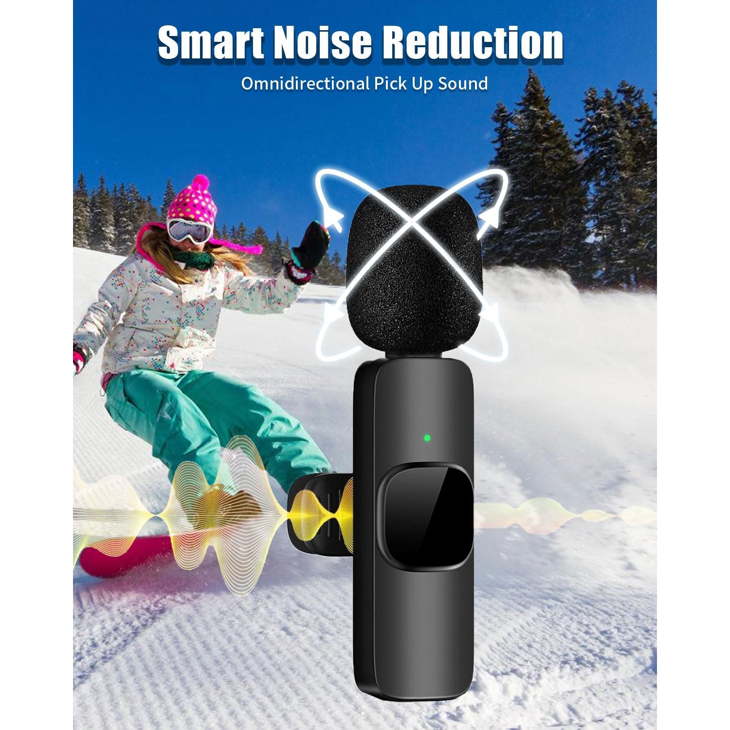 Wireless Lavalier Microphone for iPhone Android Camera – Cordless Lapel Mics for Video Recording, Live Streaming, YouTube, TikTok, Vlog, Interview