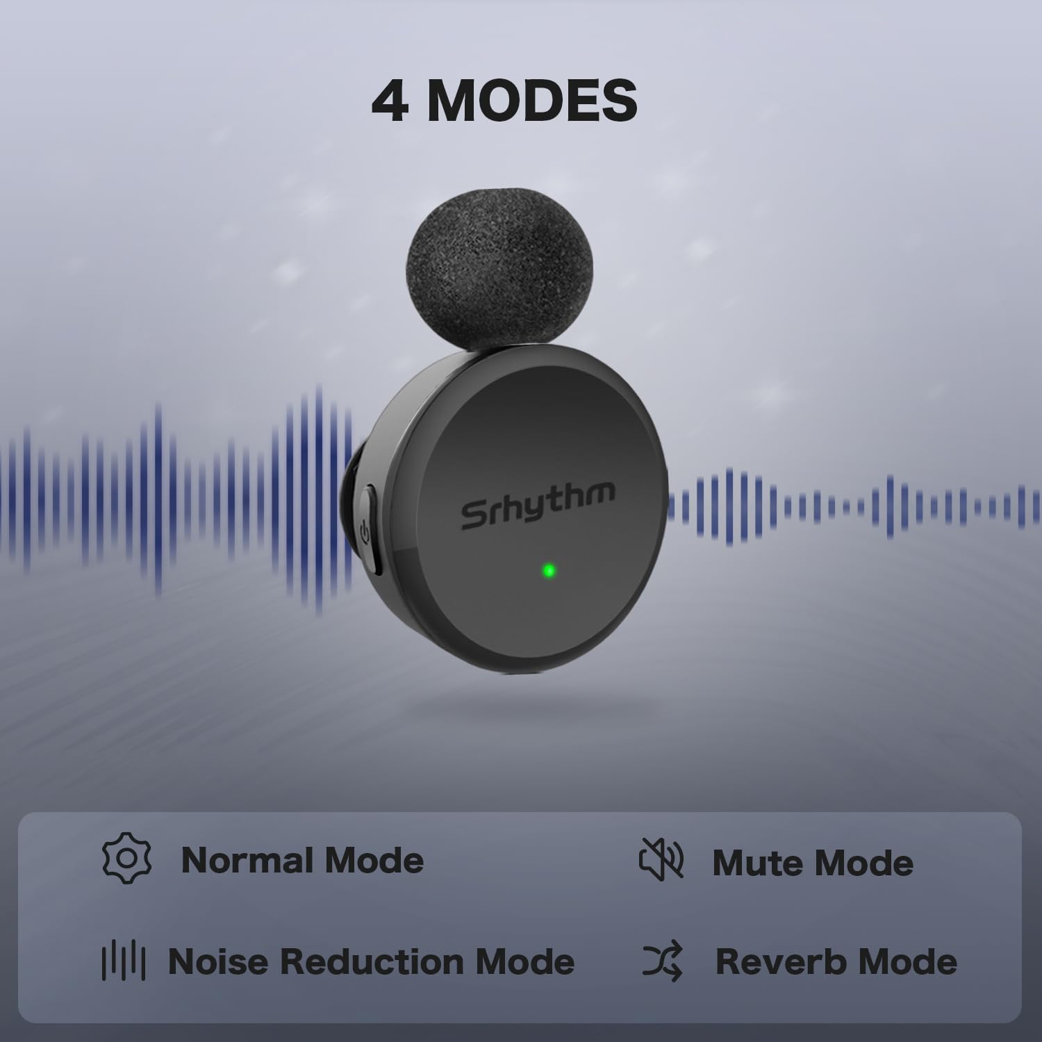 Srhythm M1 2 Pack Wireless Lavalier Microphones, Lapel Clip-on Microphone, Noise Cancellation, USB-C Output, 10H Playtime for Vlog,