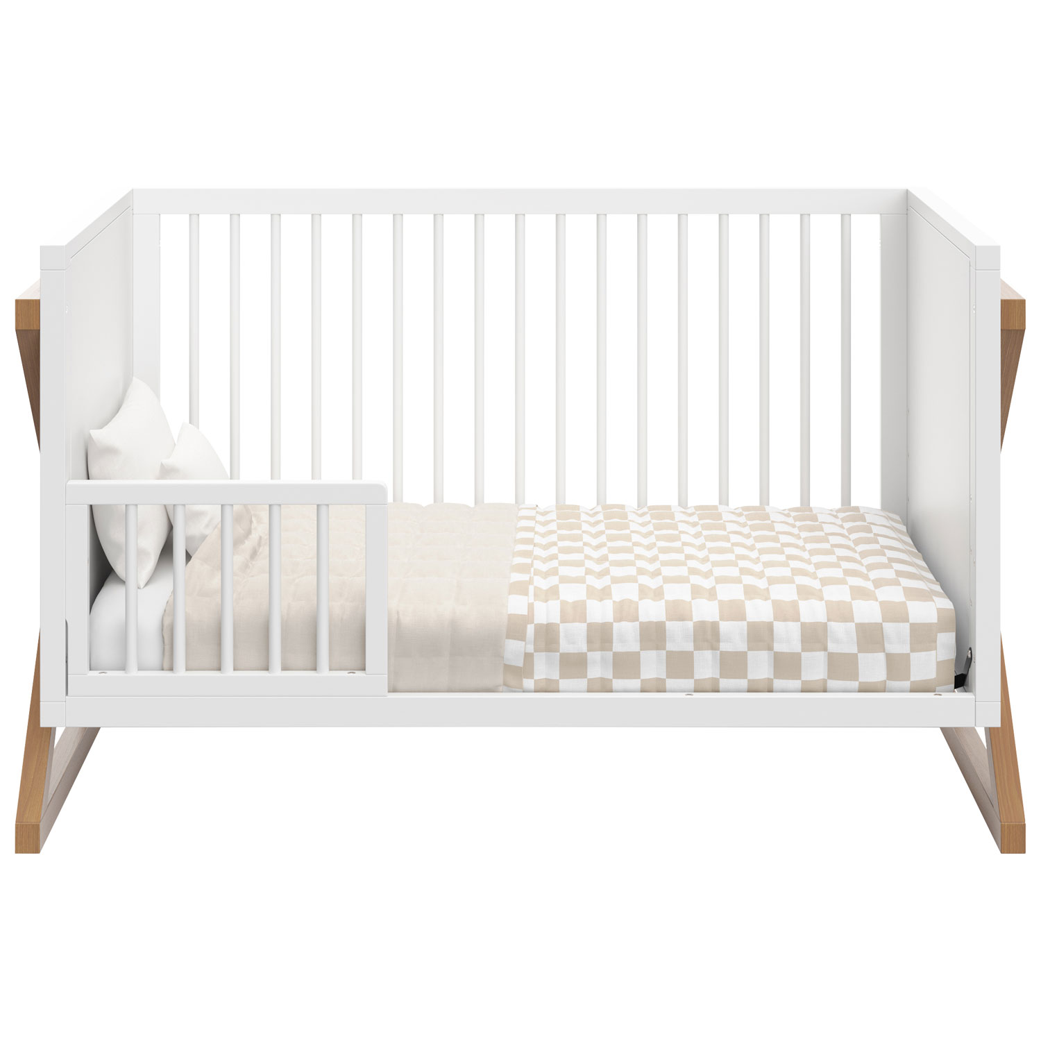 Lit de bébé transformable 3-en-1 Equinox de Storkcraft - Bois flotté rétro/Blanc