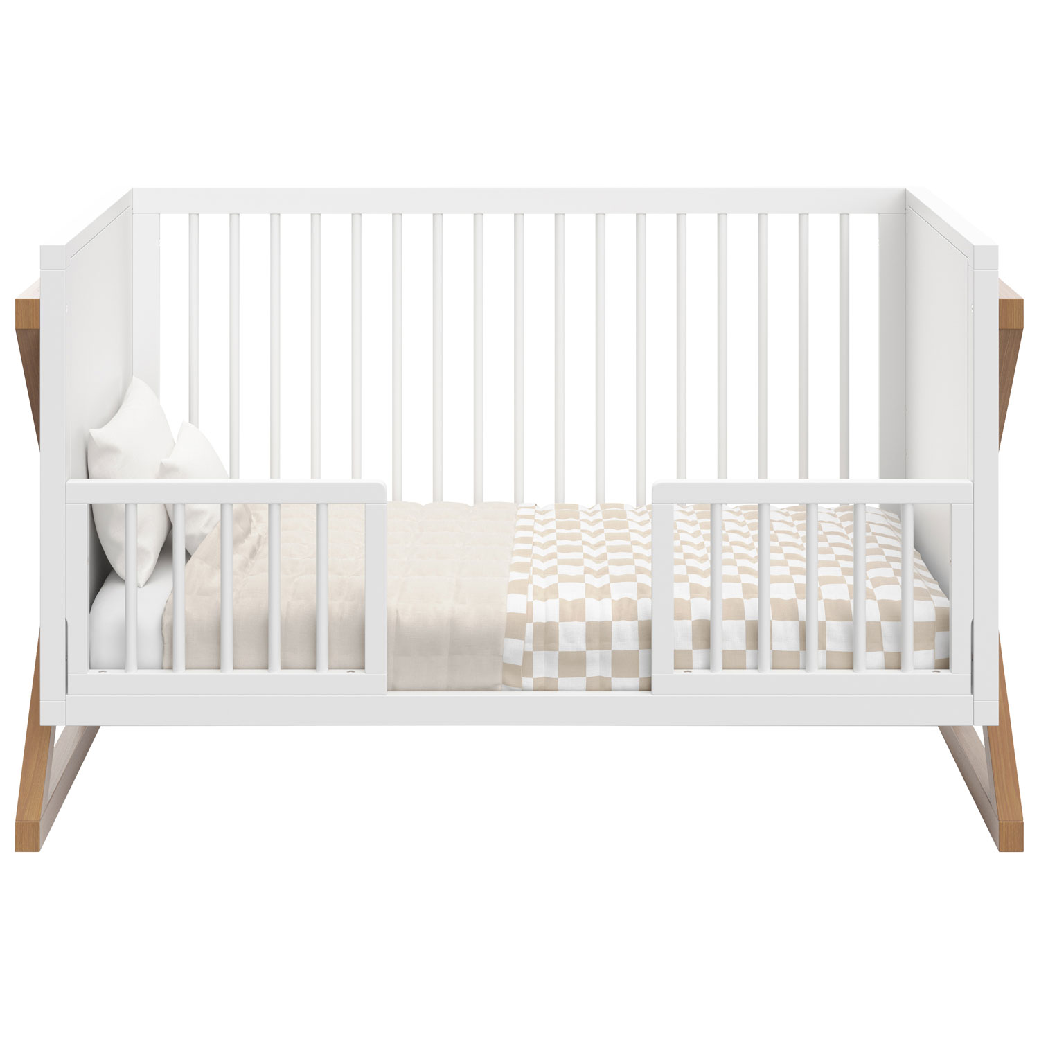 Lit de bébé transformable 3-en-1 Equinox de Storkcraft - Bois flotté rétro/Blanc