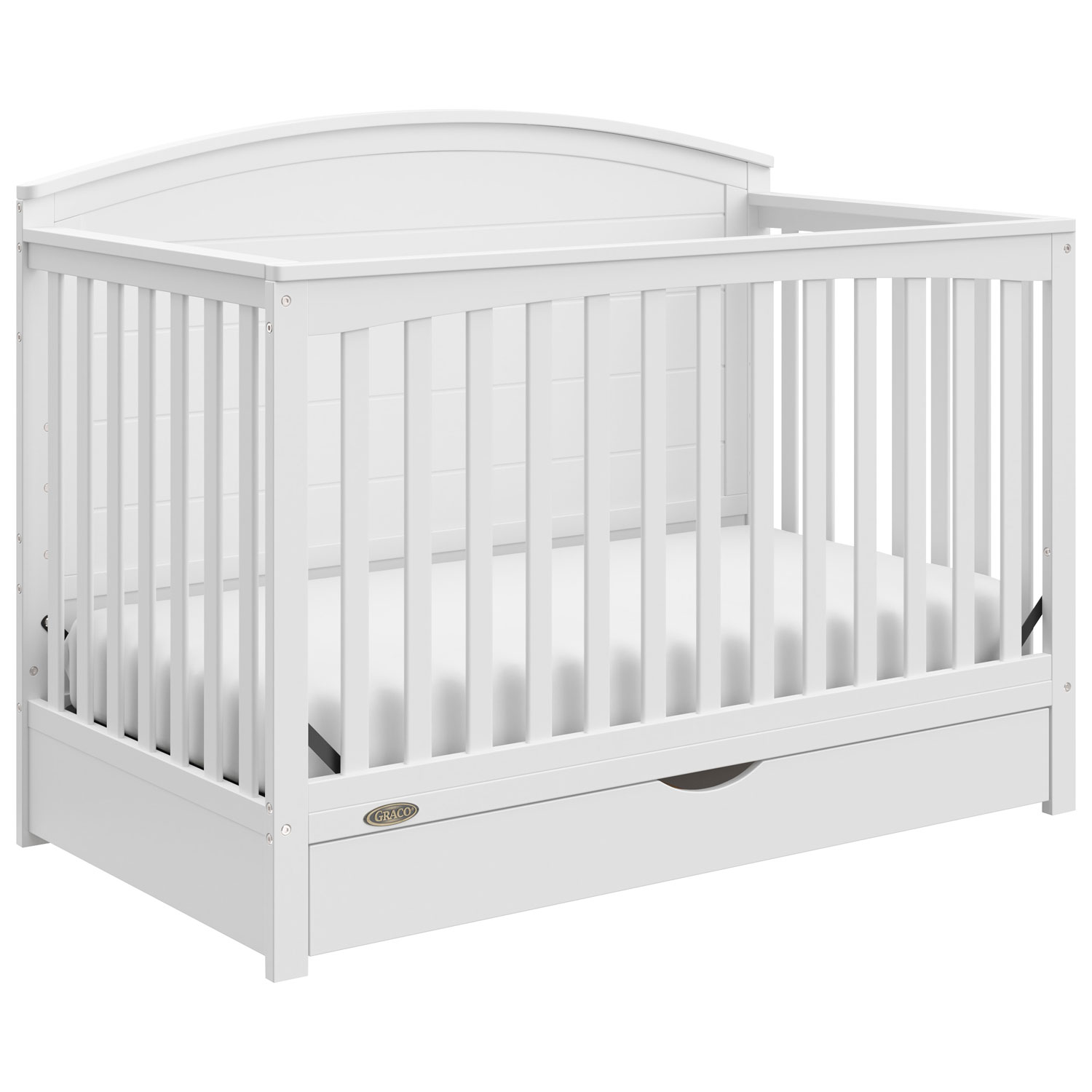 Graco Bellwood 5-in-1 Convertible Crib with Drawer - White
